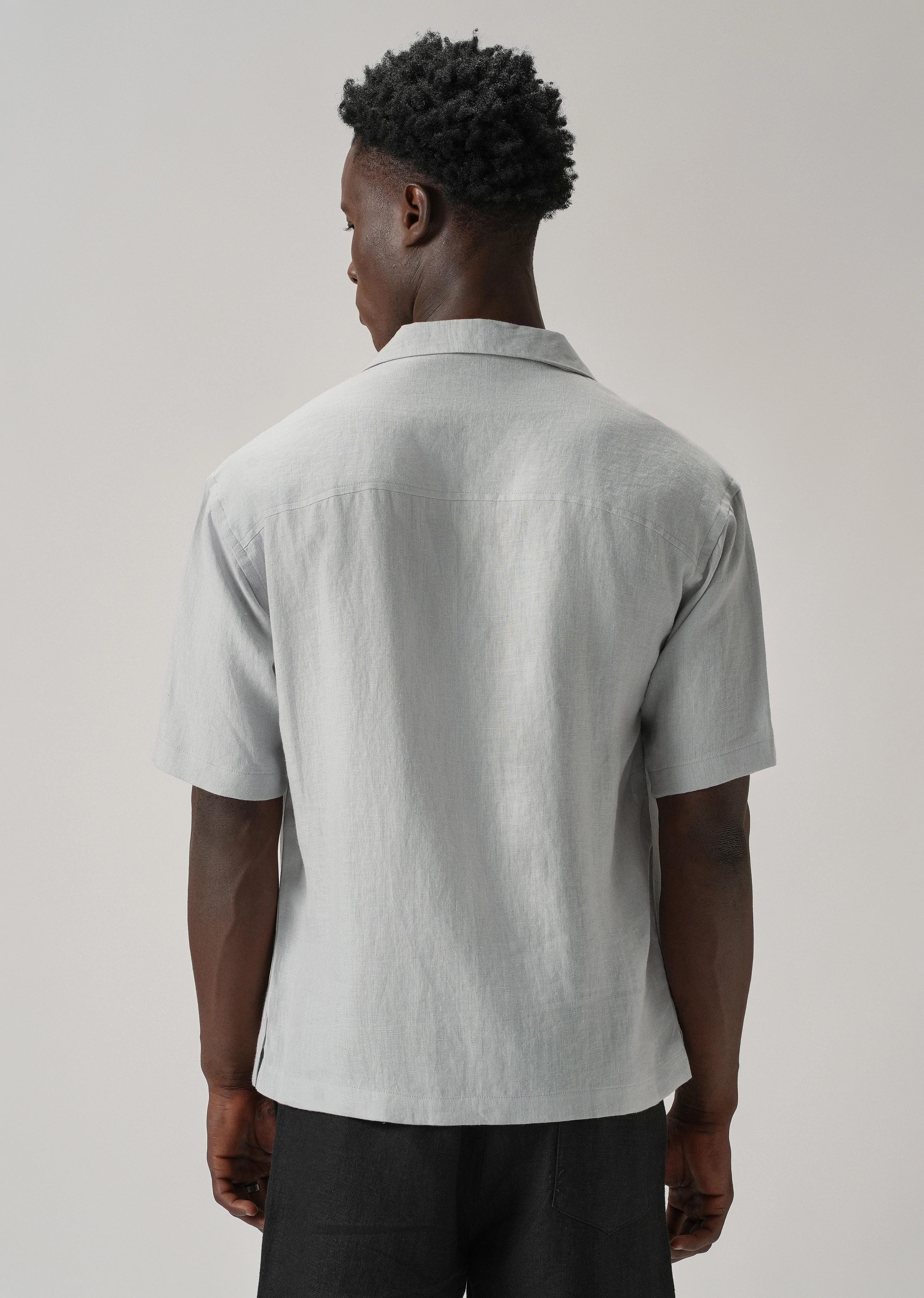 100% Pure Irish Grey Linen Shirt - Image 3