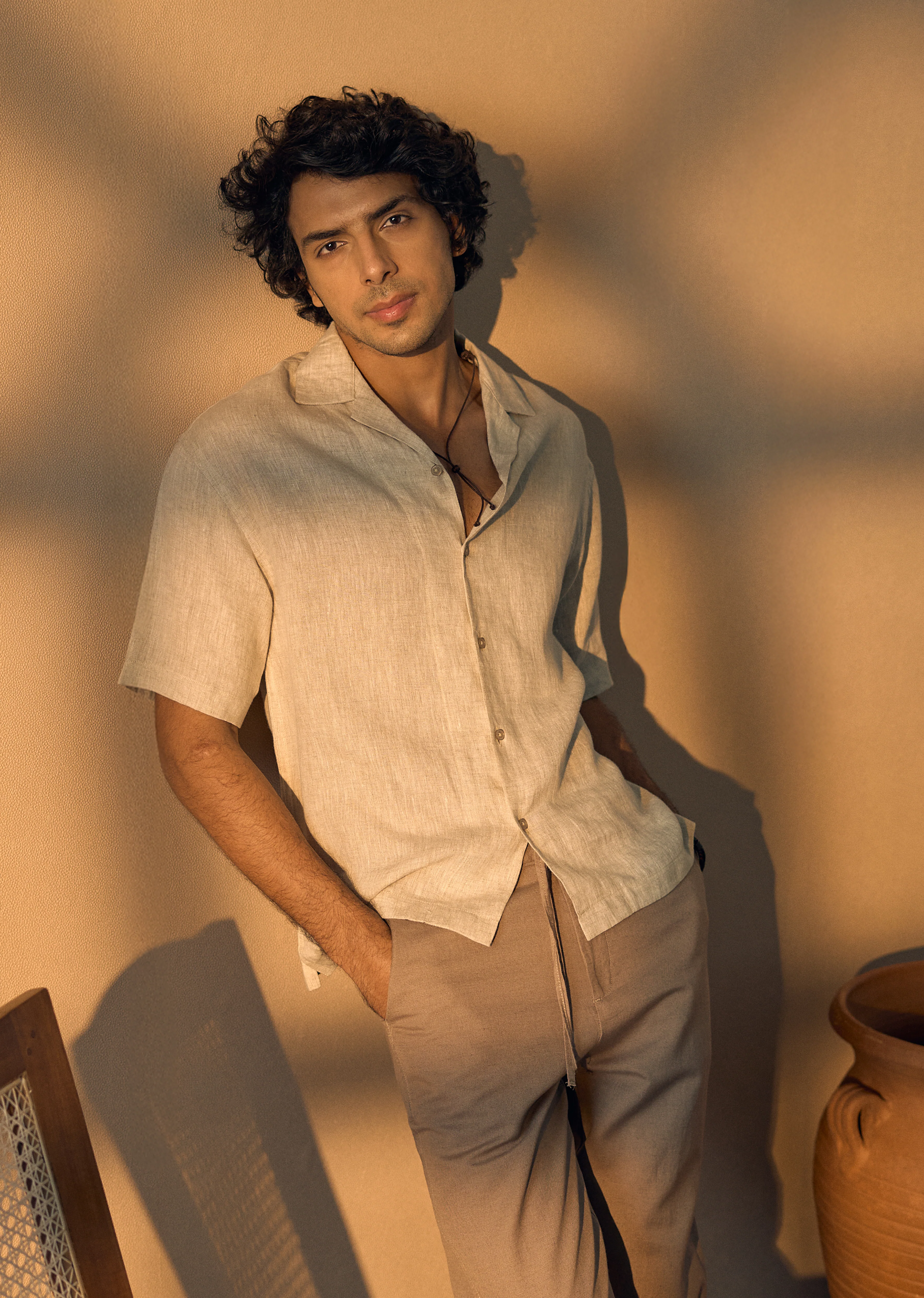 100% Pure Irish Light Beige Linen Shirt - Image 2