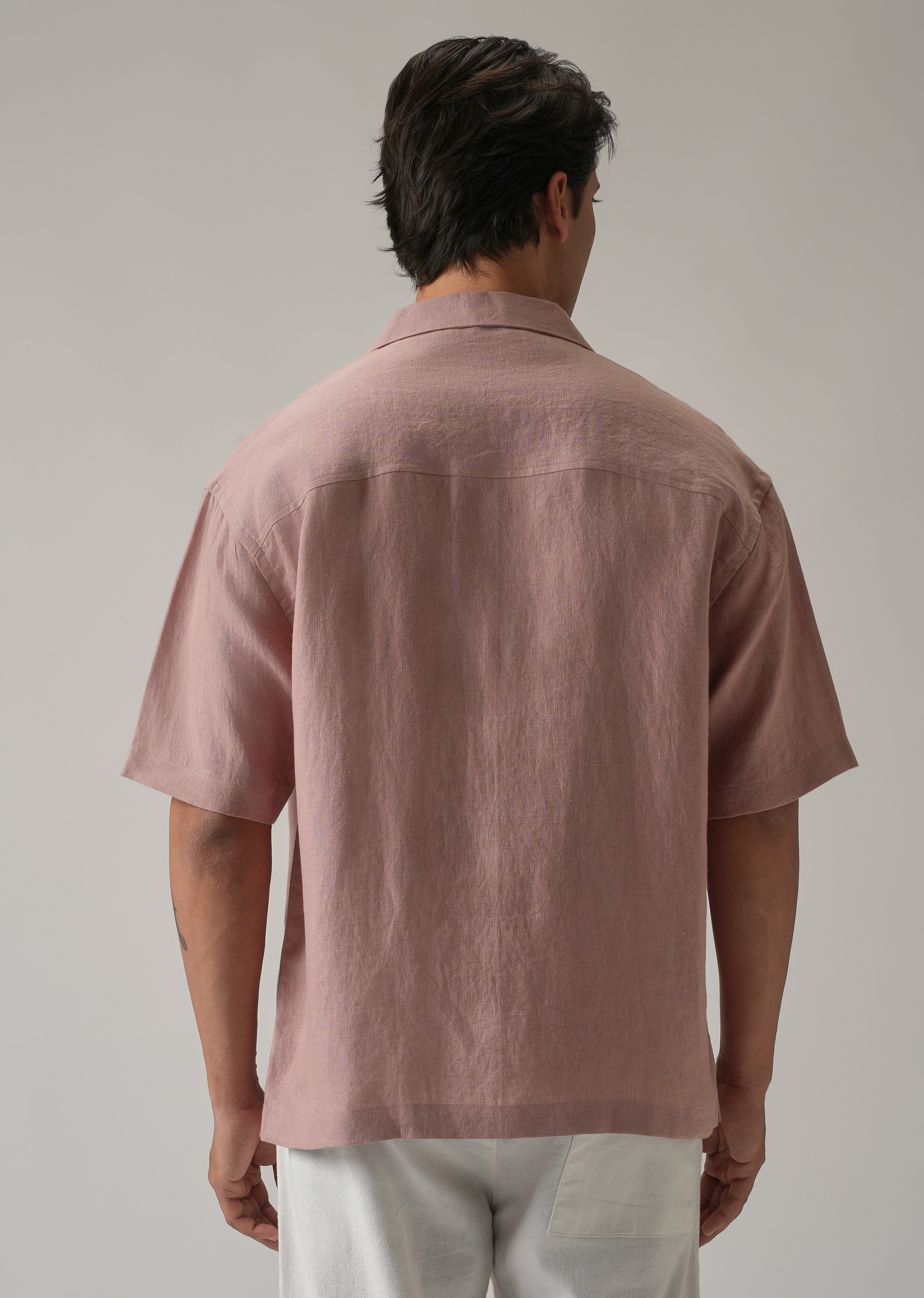 100% Pure Irish Pink Linen Shirt - Image 3