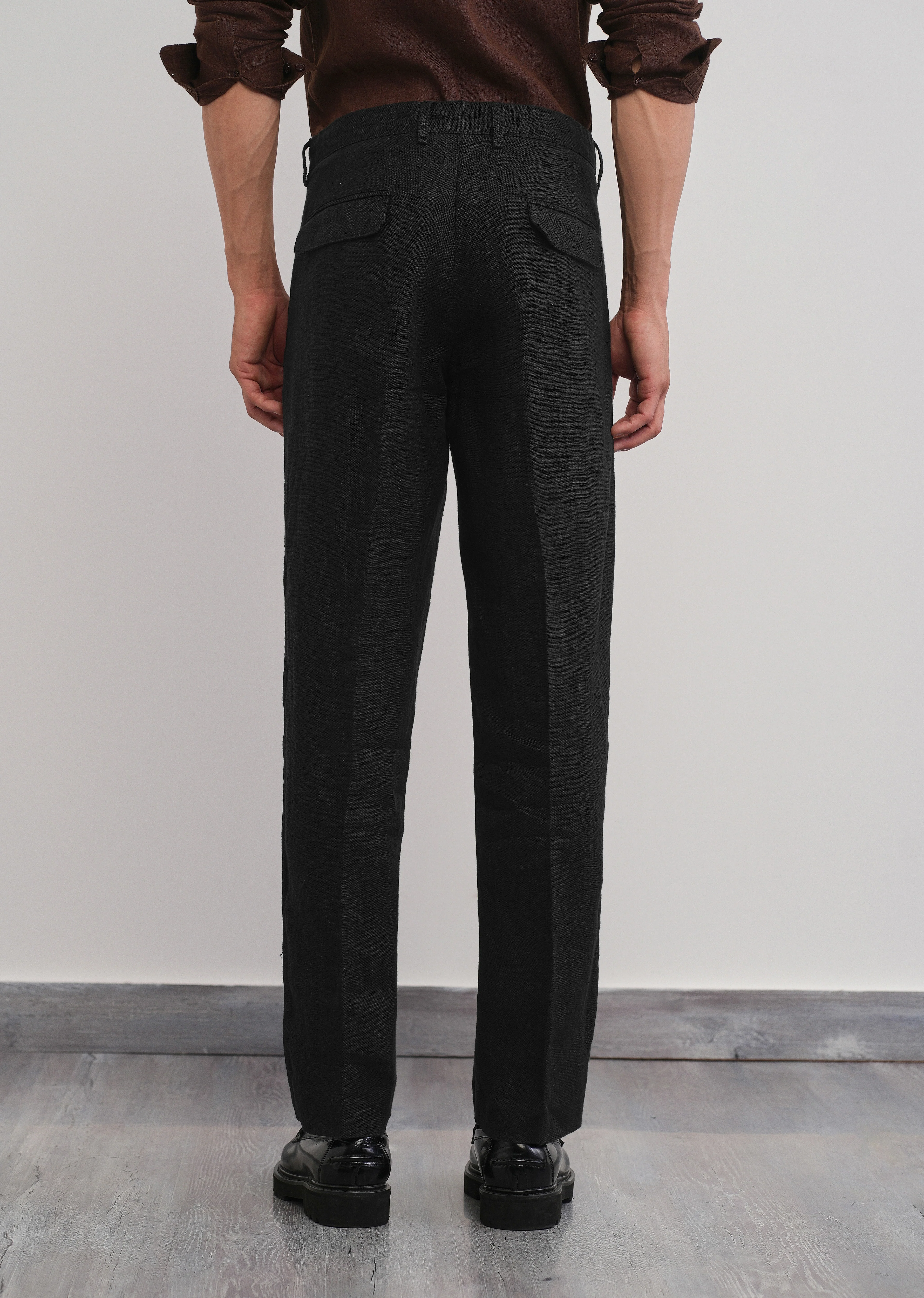 100% Pure Linen Black Pant - Image 2