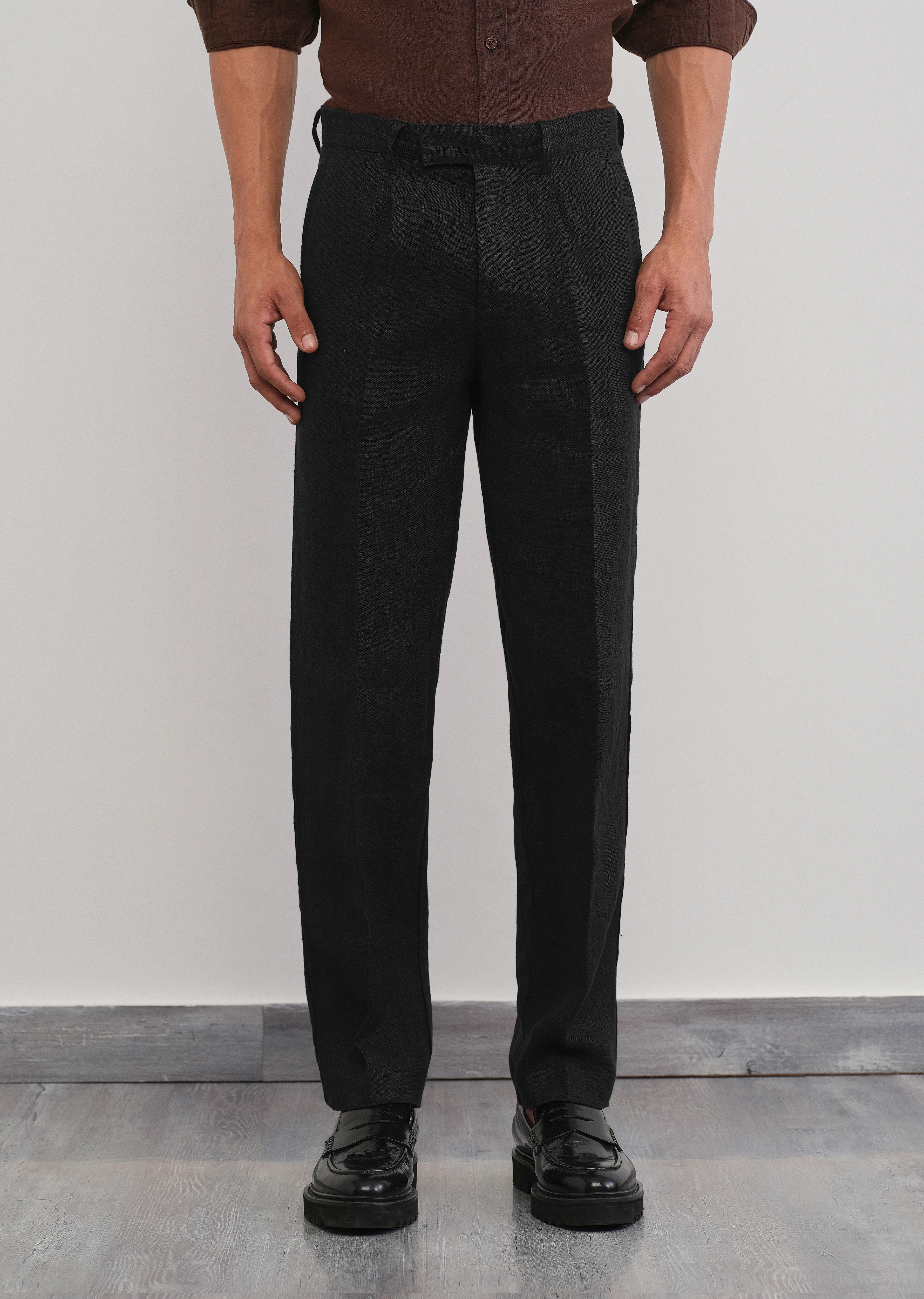 100% Pure Linen Black Pant - Image 3