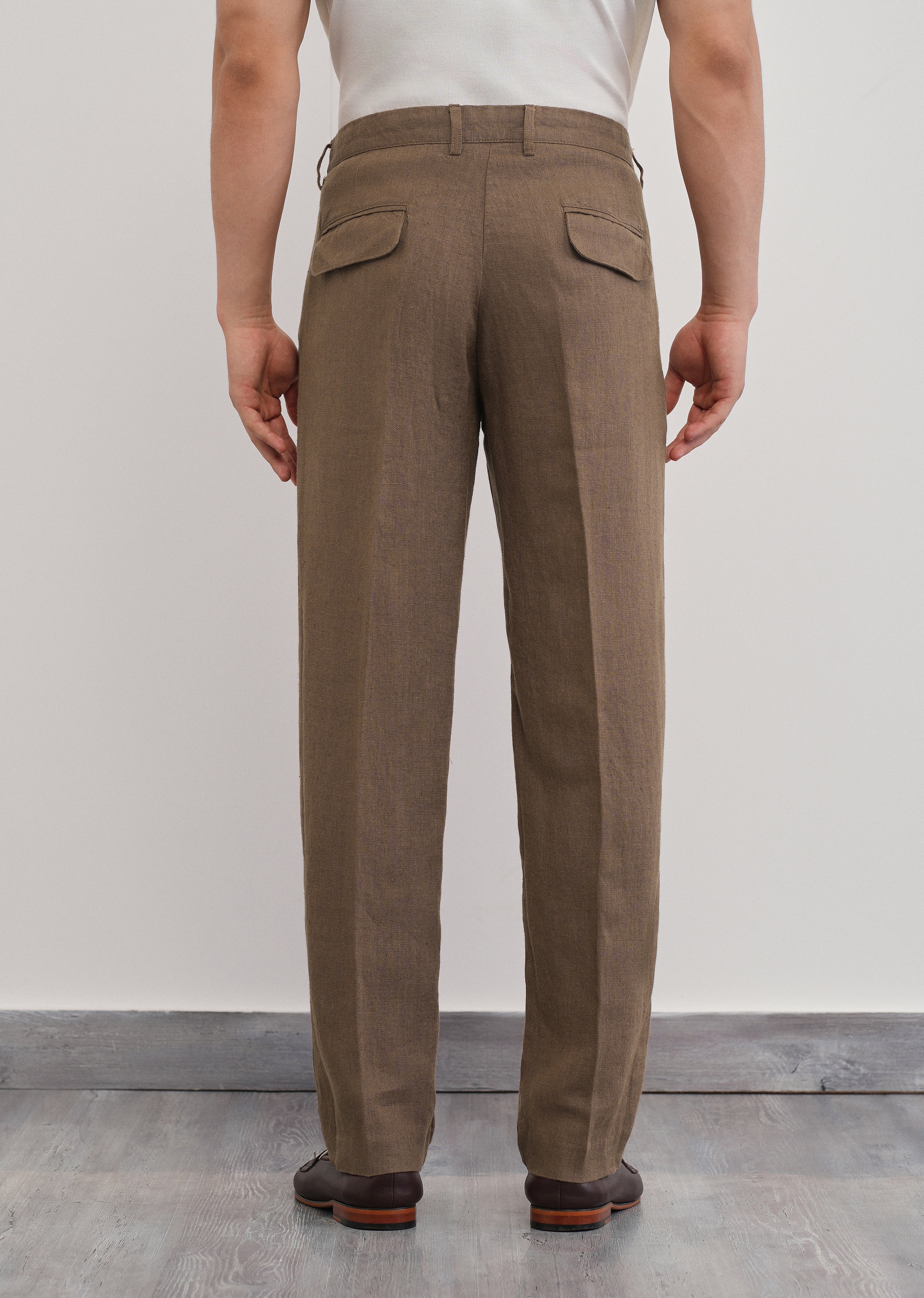 100% Pure Linen Brown Pant - Image 2
