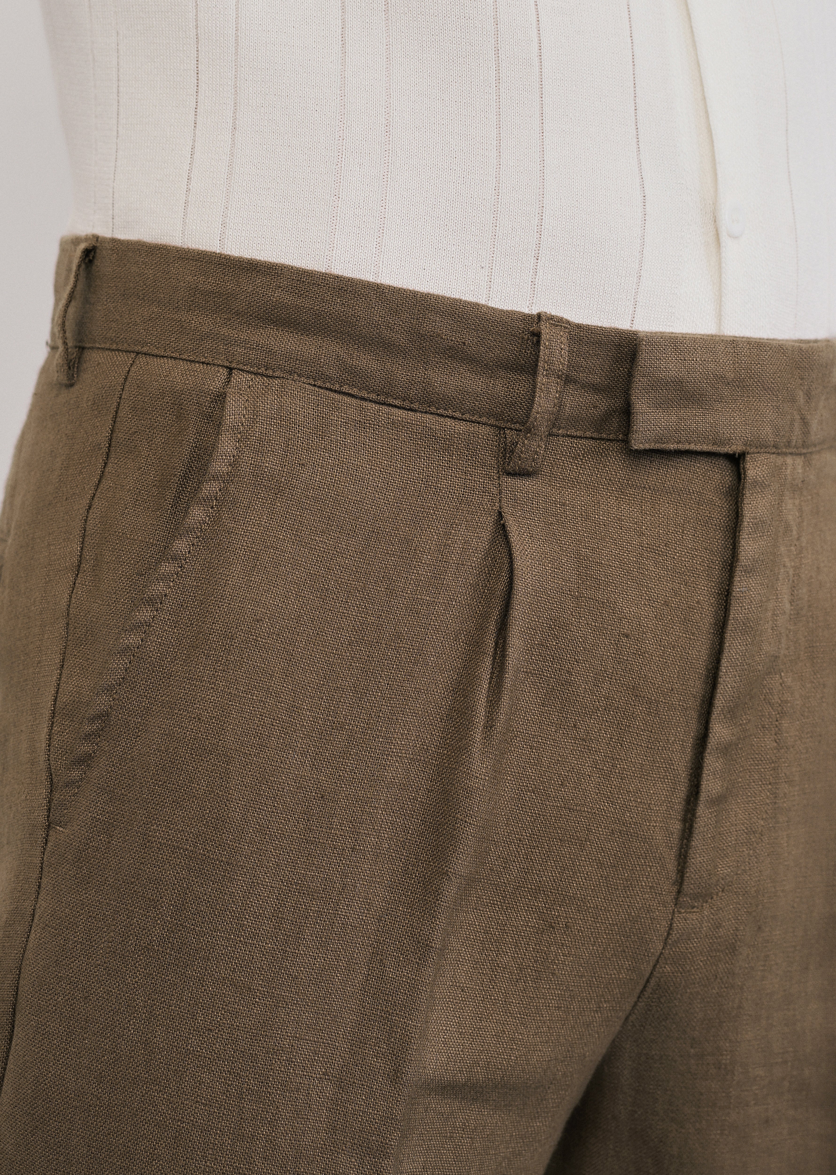 100% Pure Linen Brown Pant - Image 5