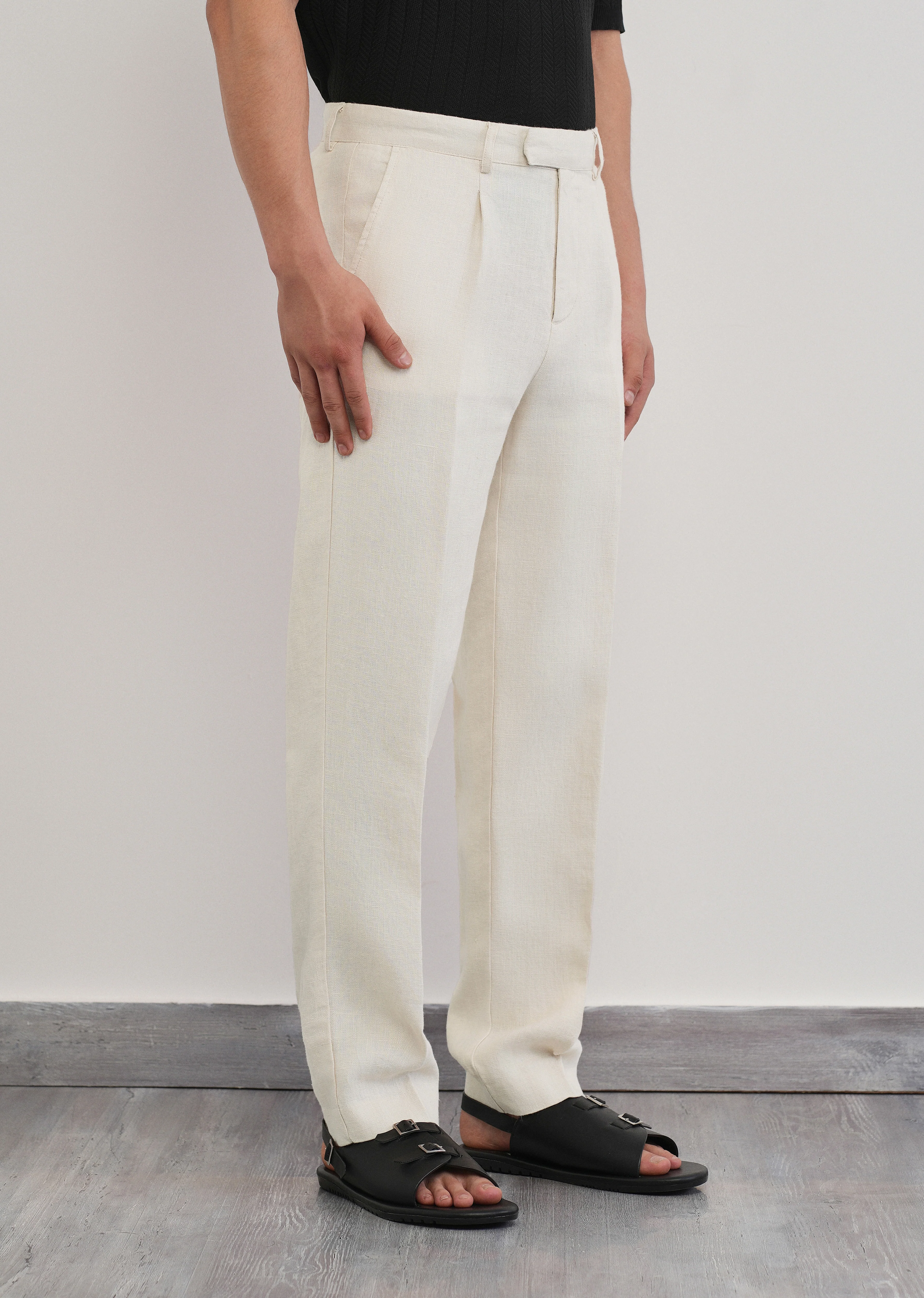 100% Pure Linen Ivory Pant - Image 4