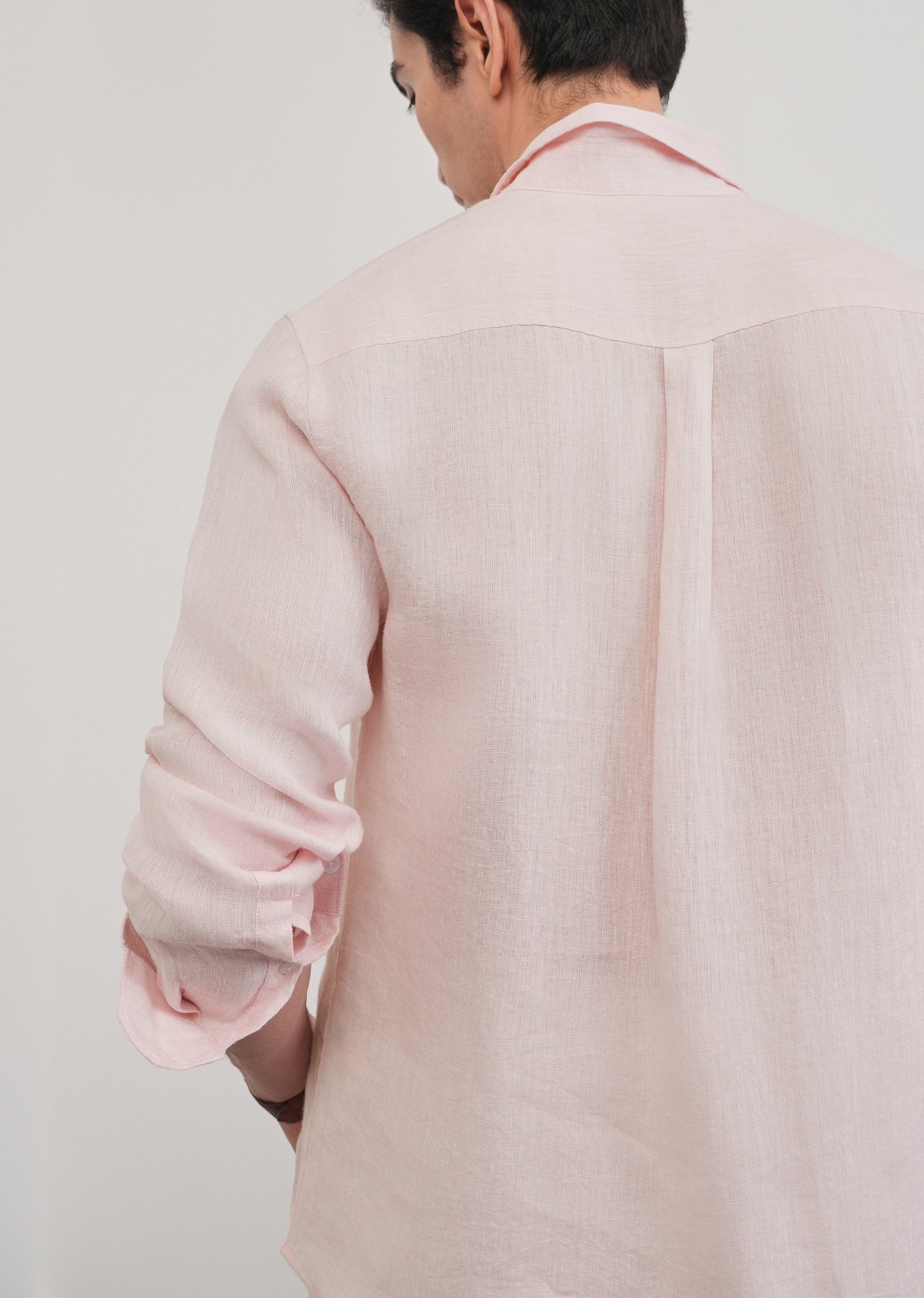 100% Pure Linen Pastel Pink Shirt - Image 5