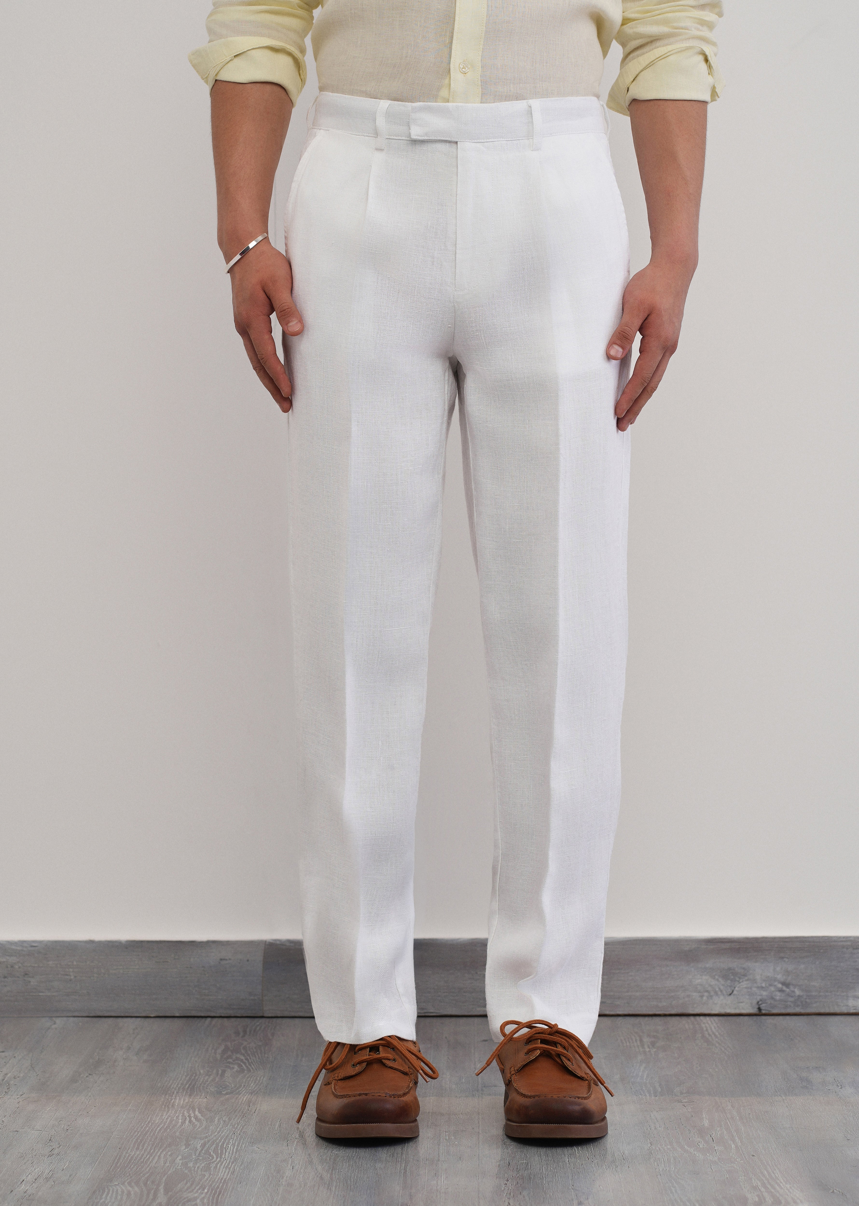 100% Pure Linen White Pant - Image 3