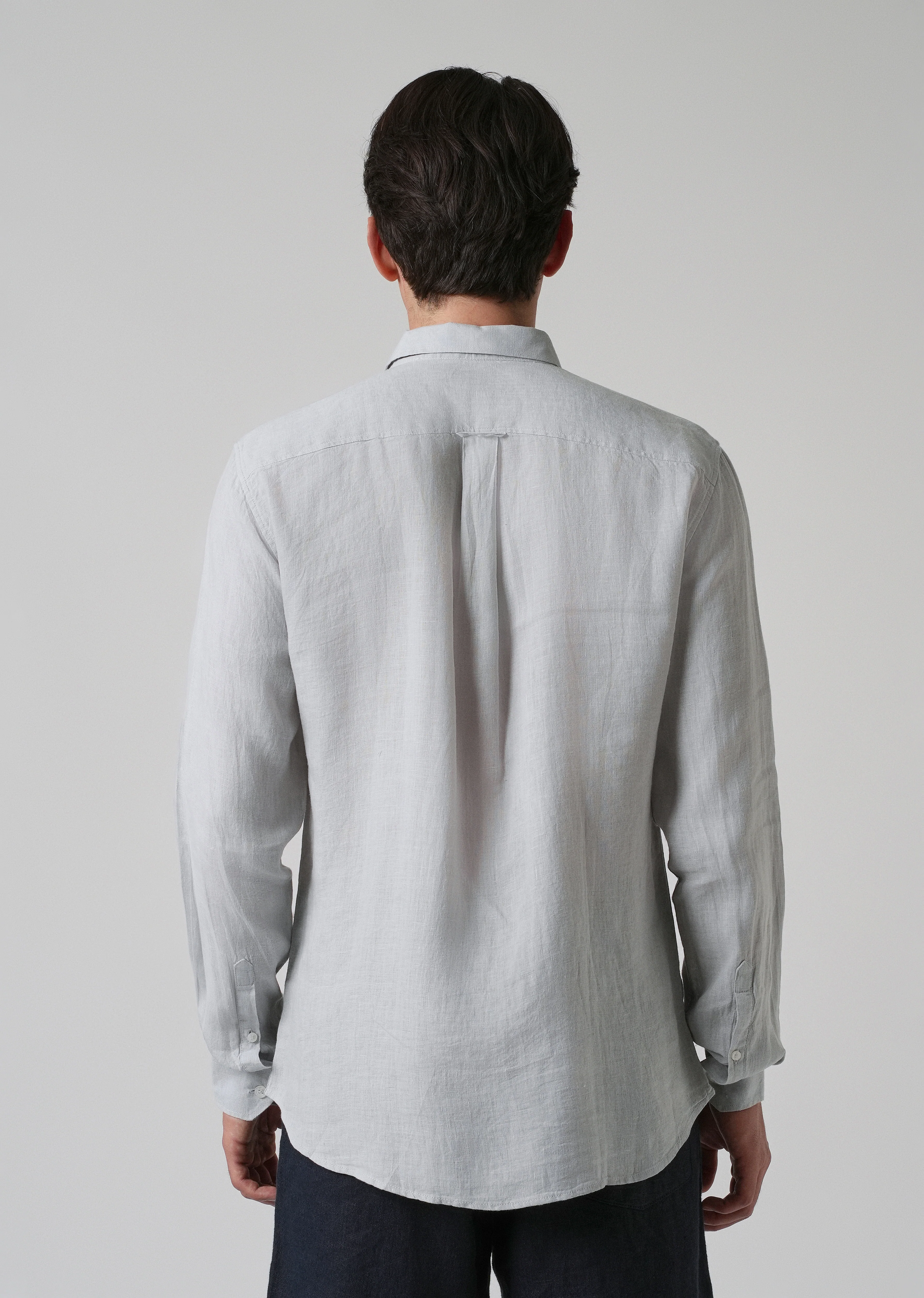100% Pure Ash Grey Linen Shirt - Image 2