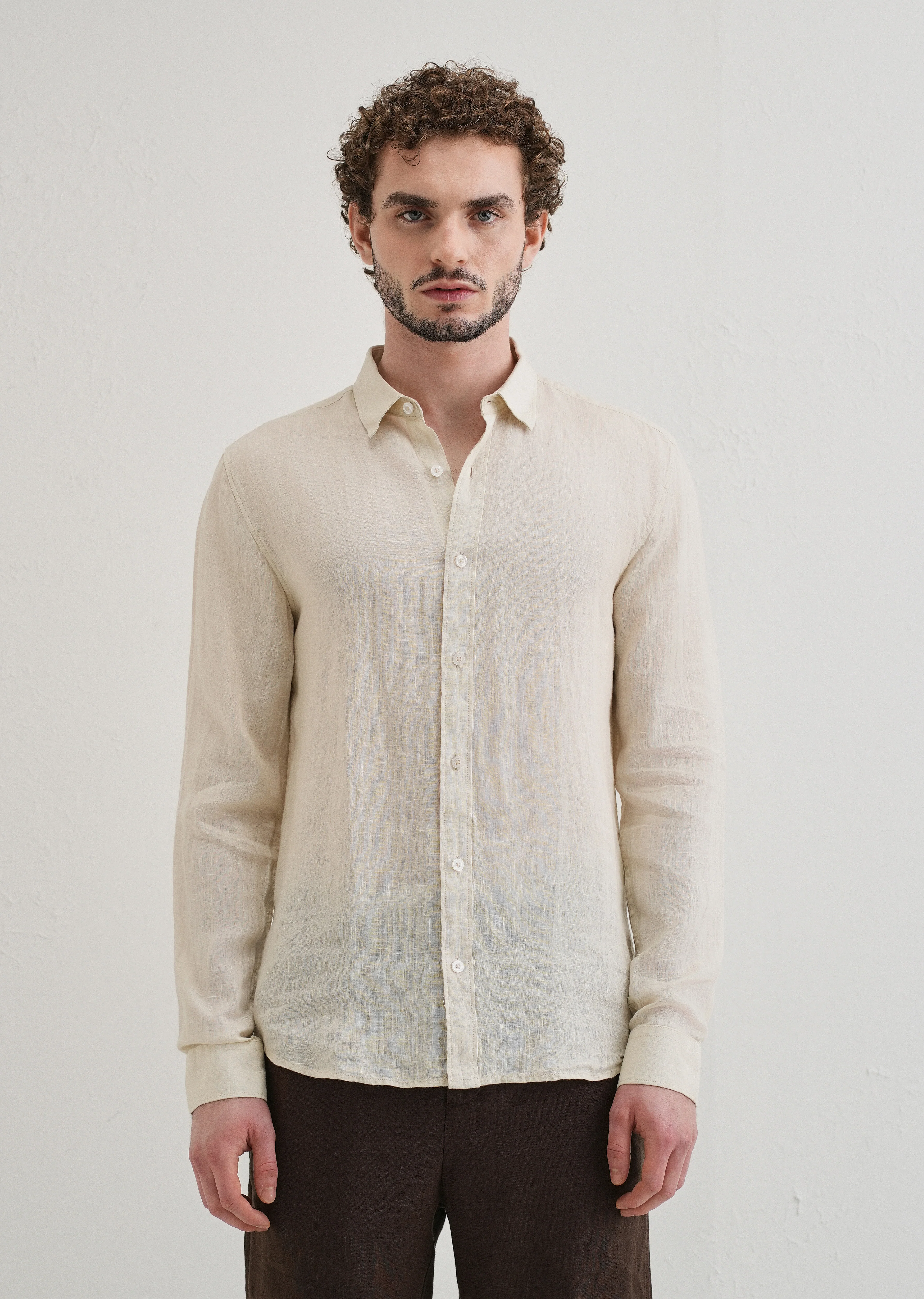 100% Pure Classic Cream Linen Shirt - Image 3