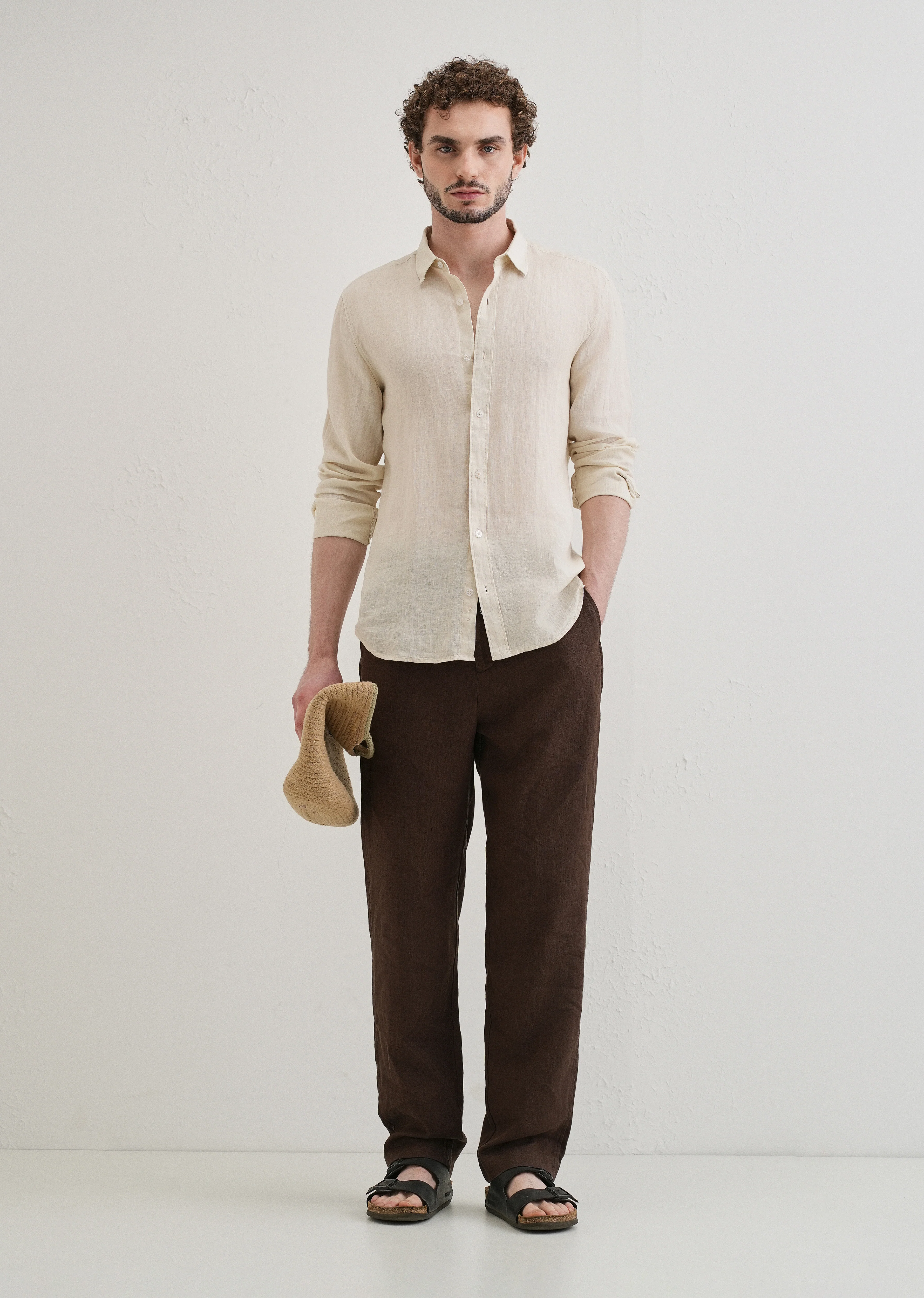 100% Pure Classic Cream Linen Shirt - Image 6