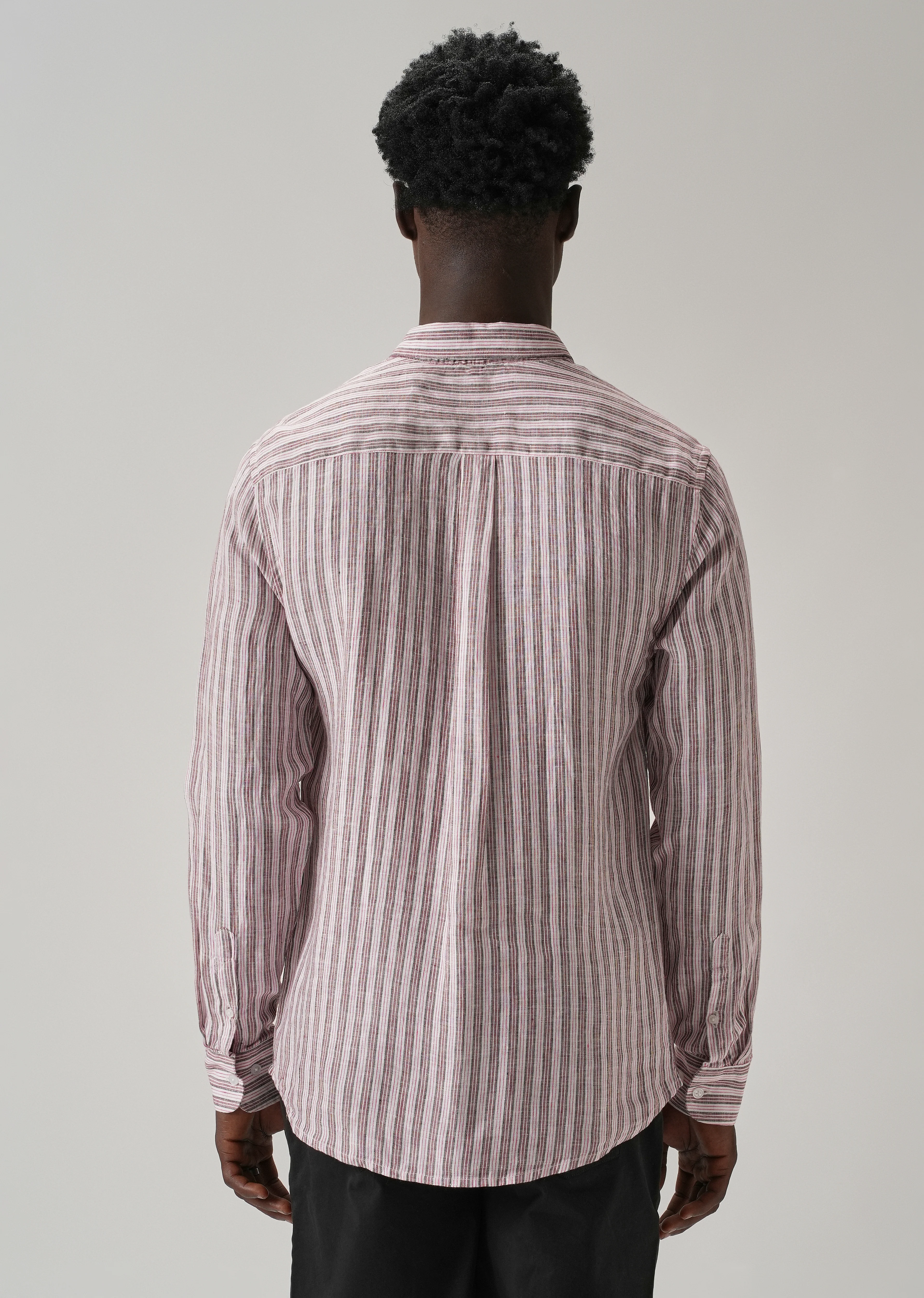 100% Pure Irish Brown Stripe Linen Shirt - Image 3