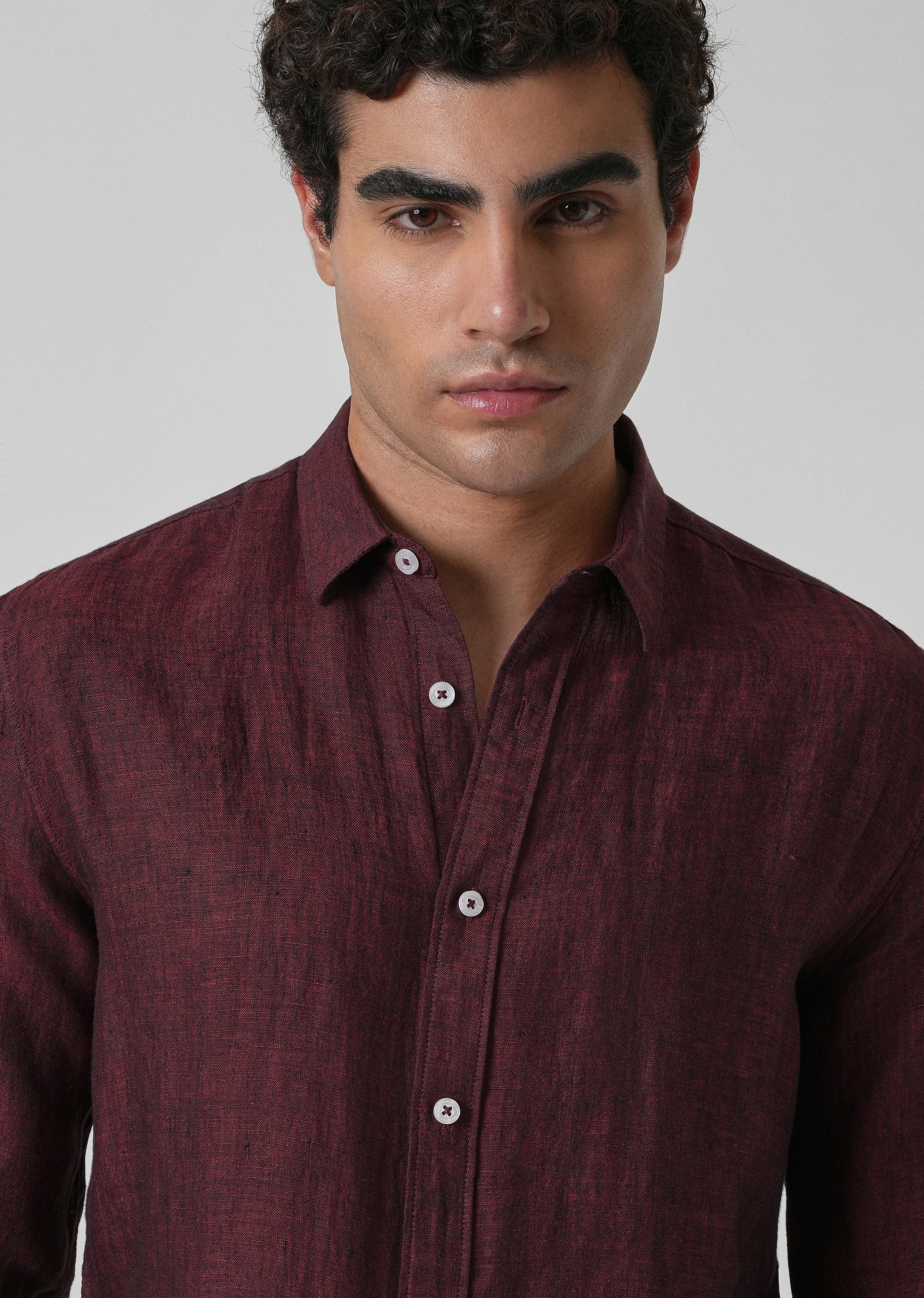 100% Pure Irish Burnt Maroon Linen Shirt - Image 5