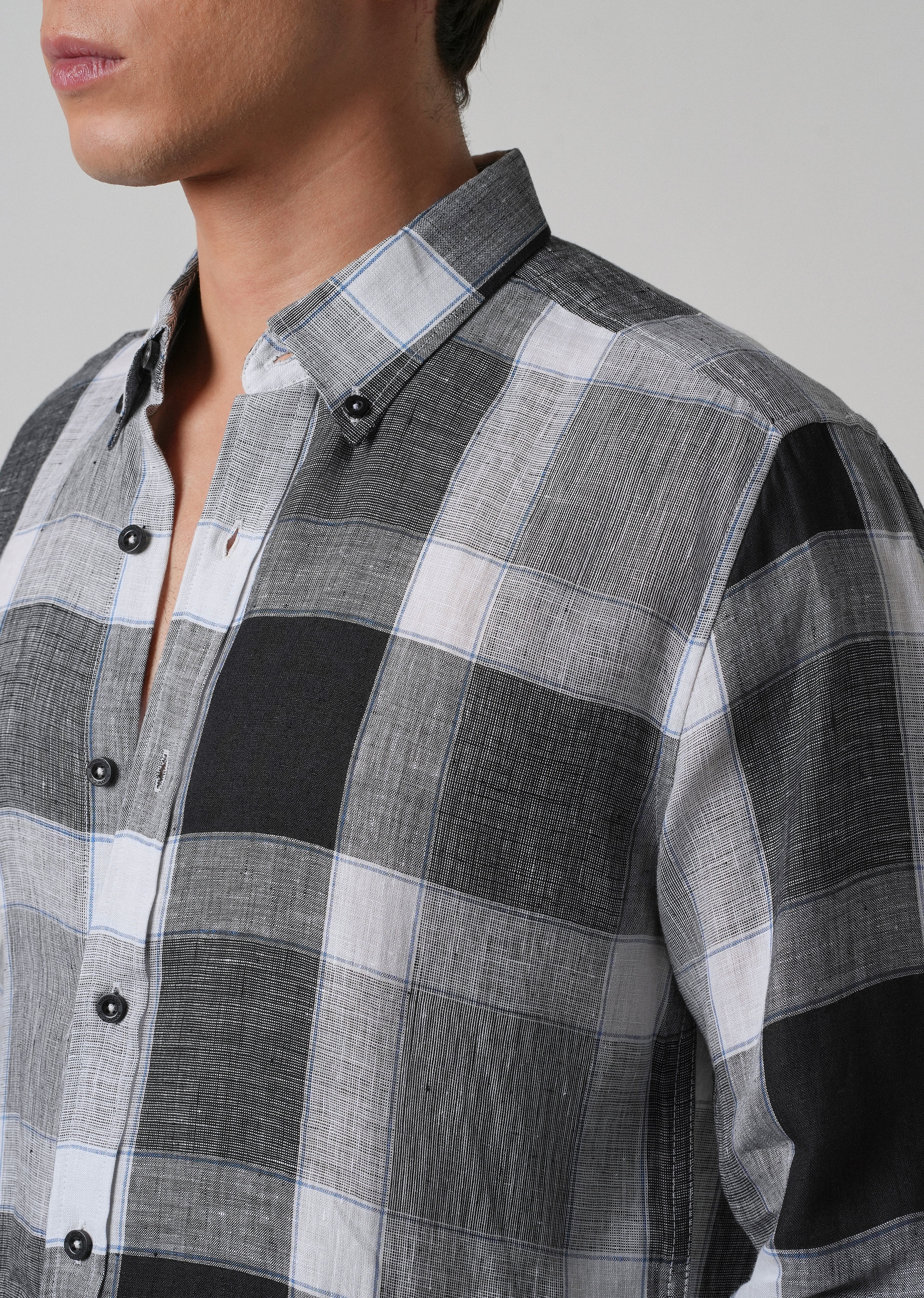 100% Pure Irish Linen Checks Shirt - Image 5