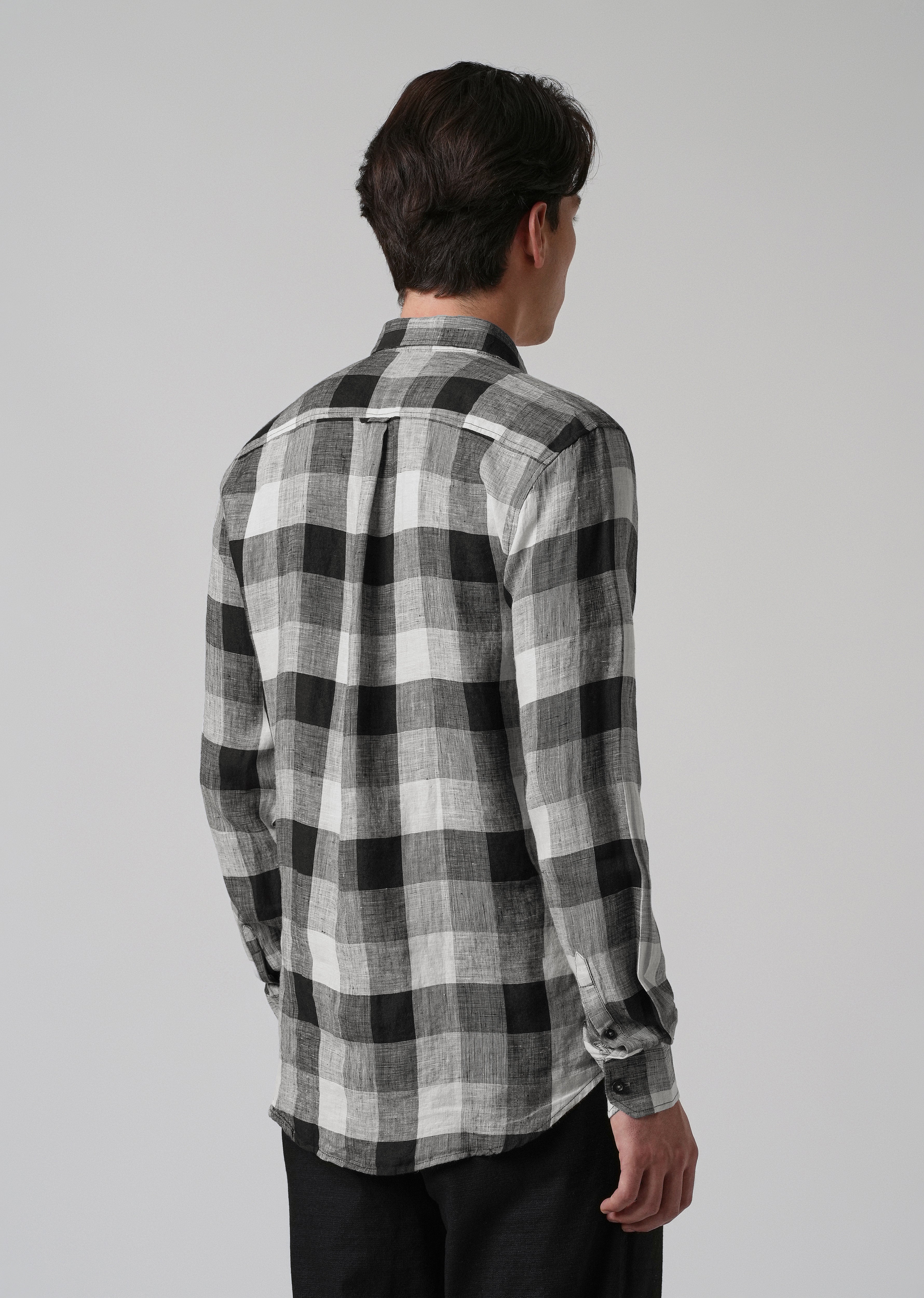 100% Pure Irish Linen Quadric Checks Shirt - Image 2