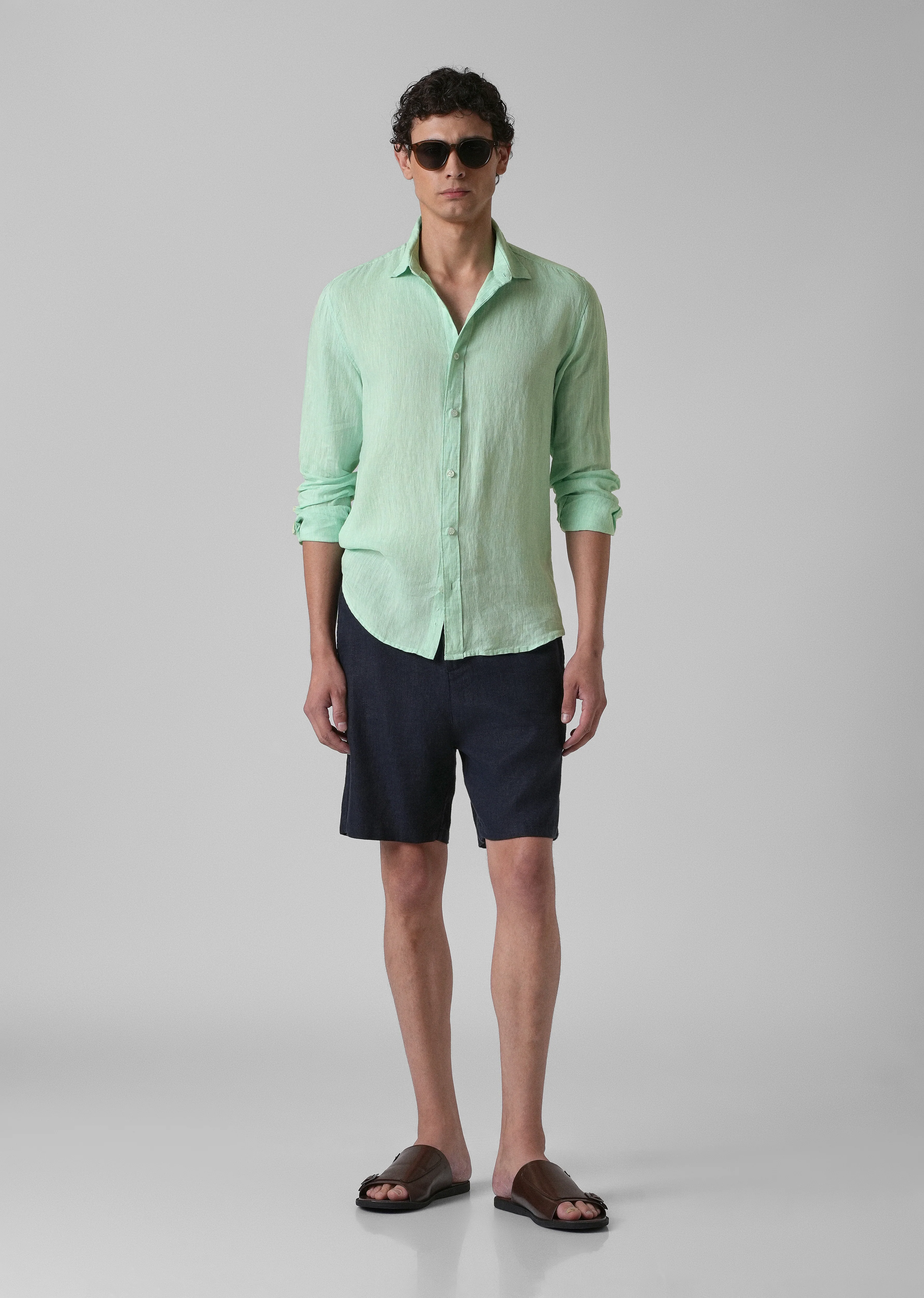 100% Pure Irish Mint Green Linen Shirt - Image 6