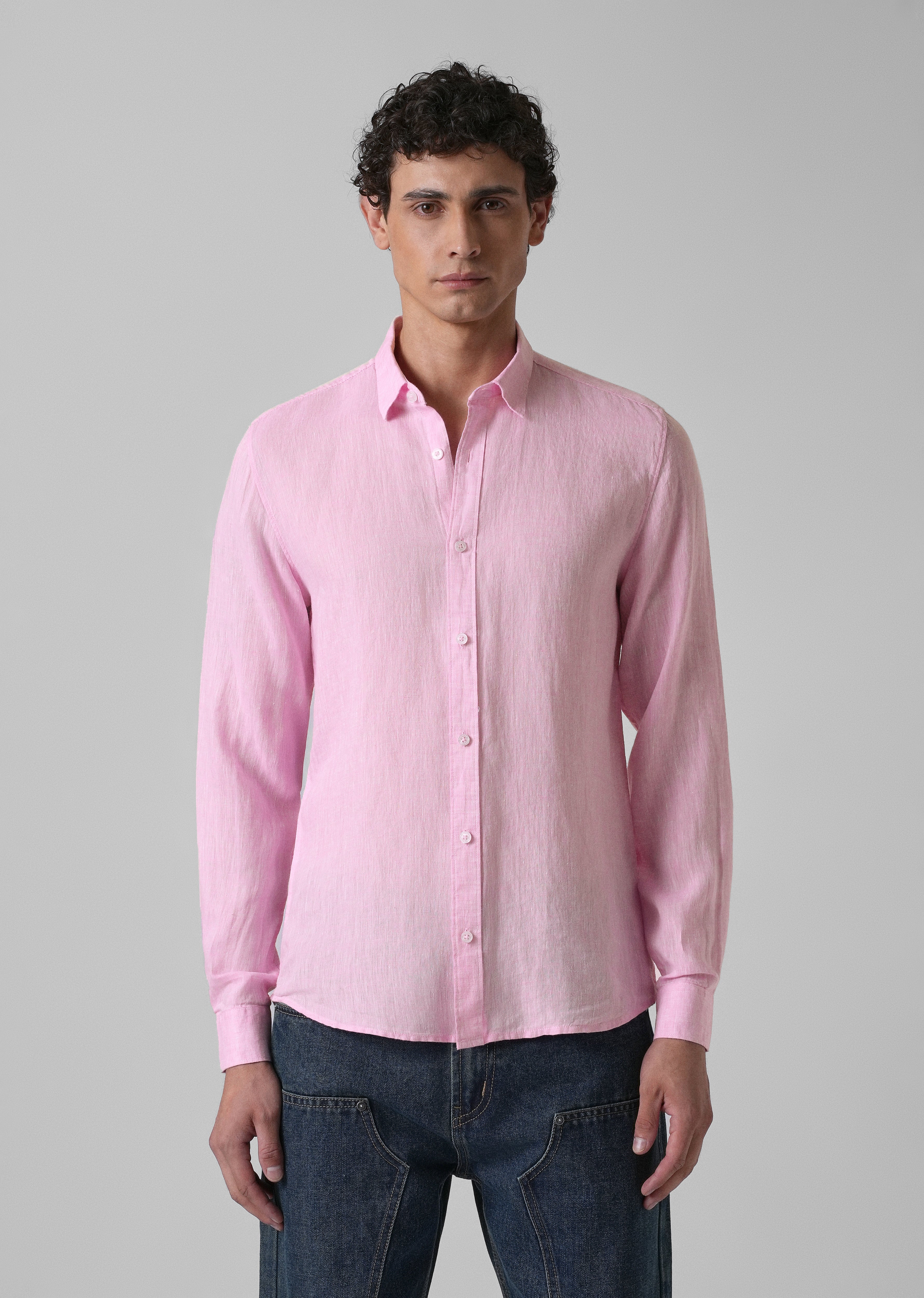 100% Pure Irish Pale Pink Linen Shirt - Image 3