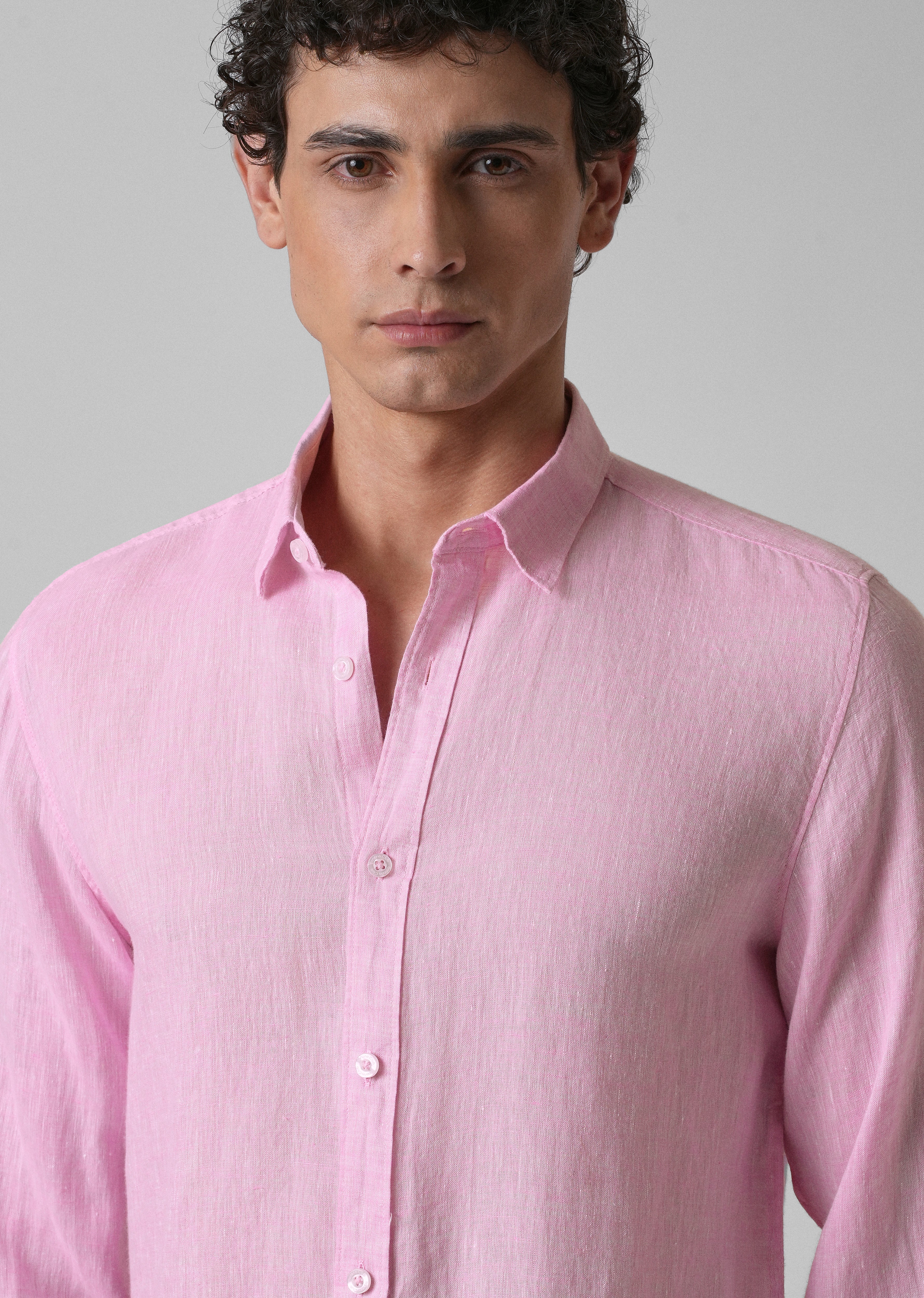 100% Pure Irish Pale Pink Linen Shirt - Image 5