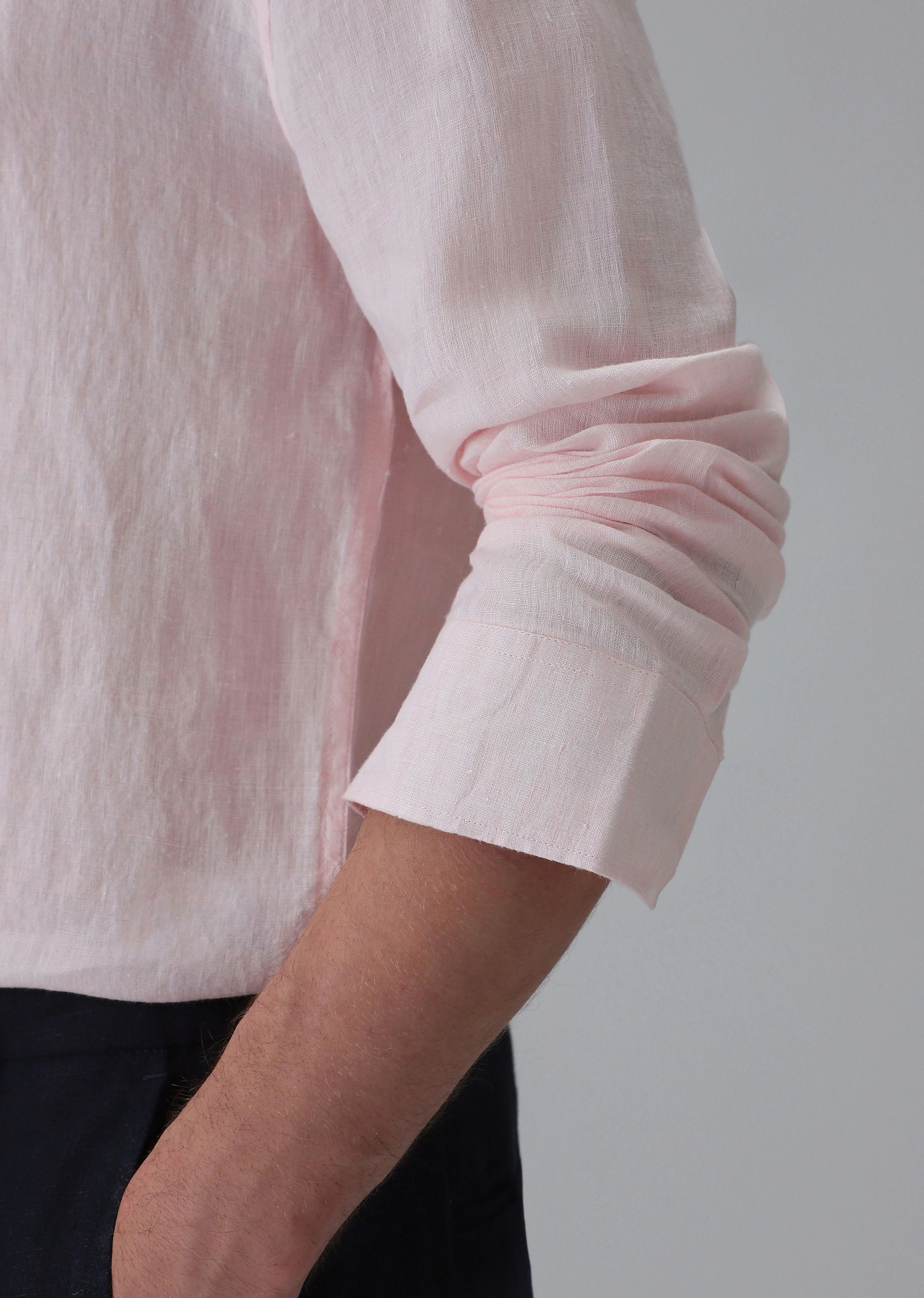 100% Pure Irish Pastel Pink Linen Shirt - Image 5