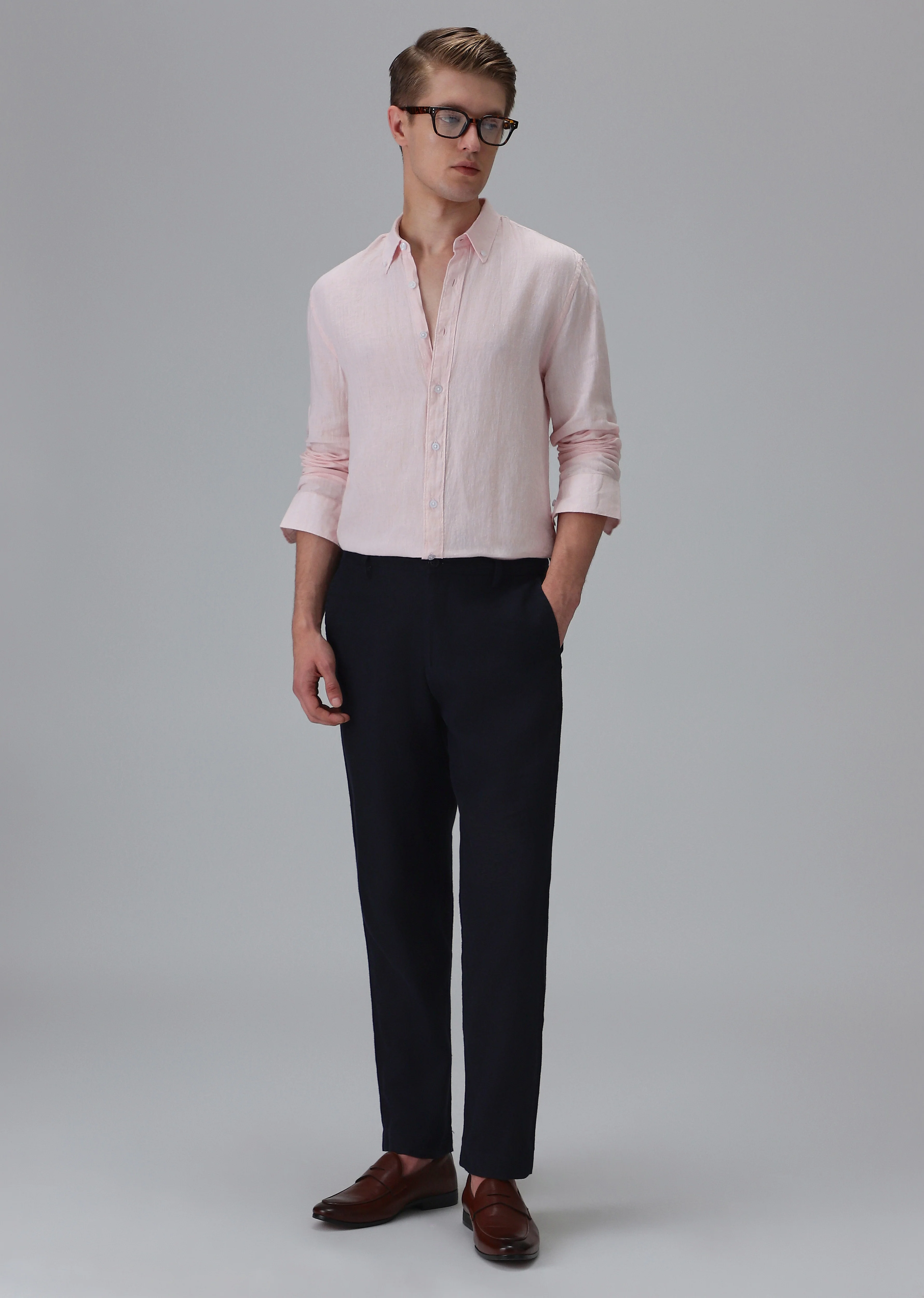 100% Pure Irish Pastel Pink Linen Shirt - Image 6