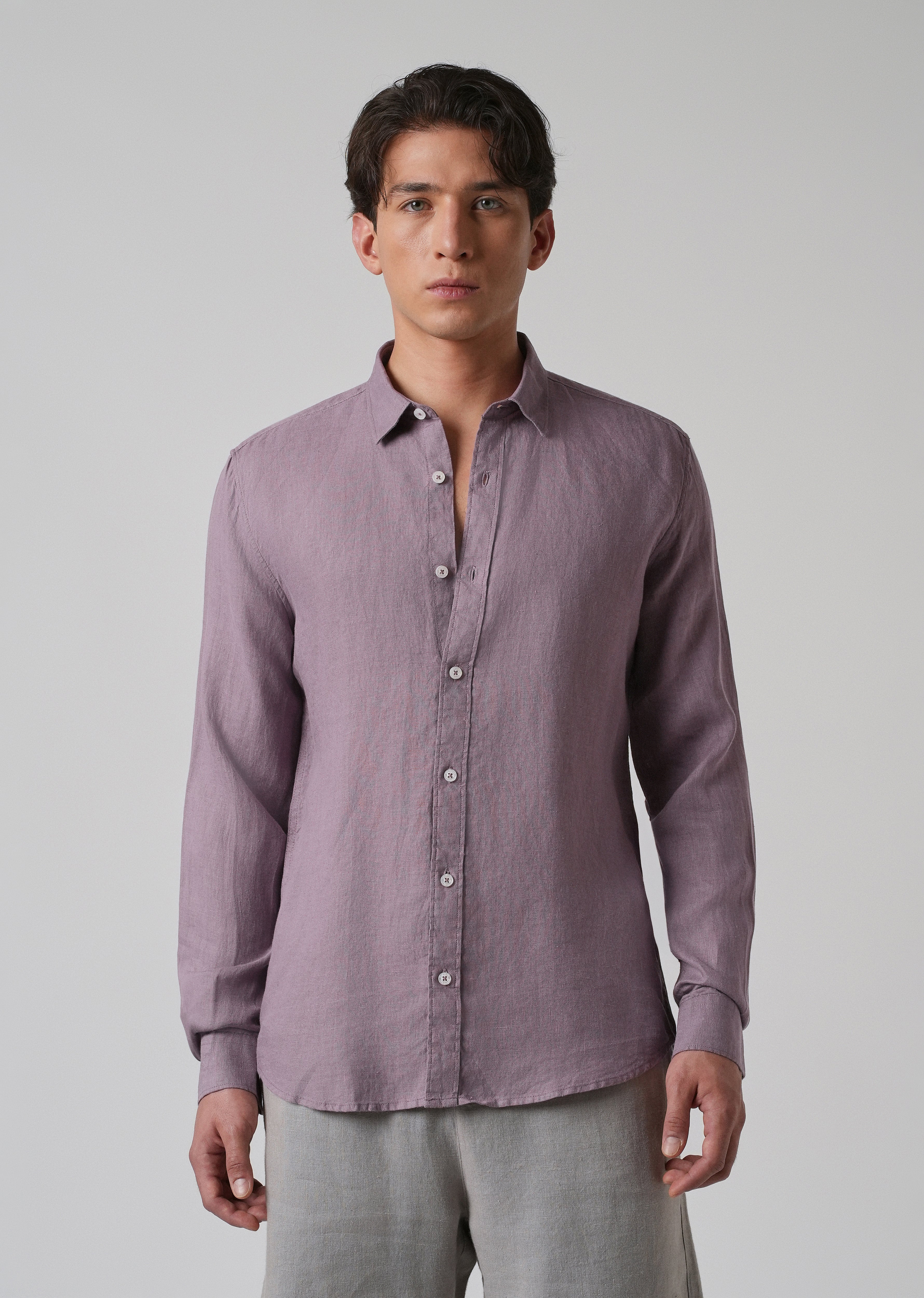 100% Pure Lavender Linen Shirt - Image 3