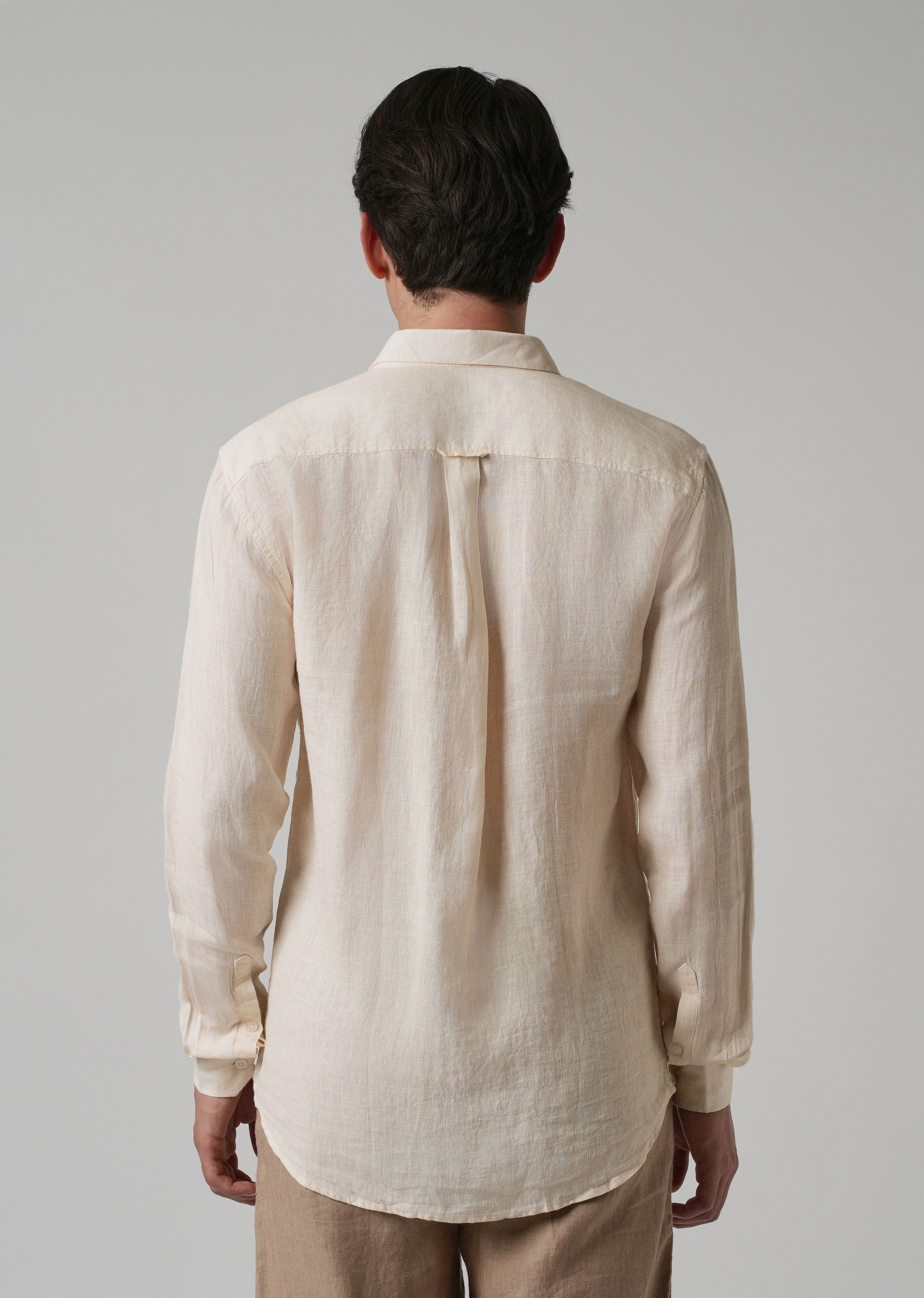 100% Pure Light Cream Linen Shirt - Image 2