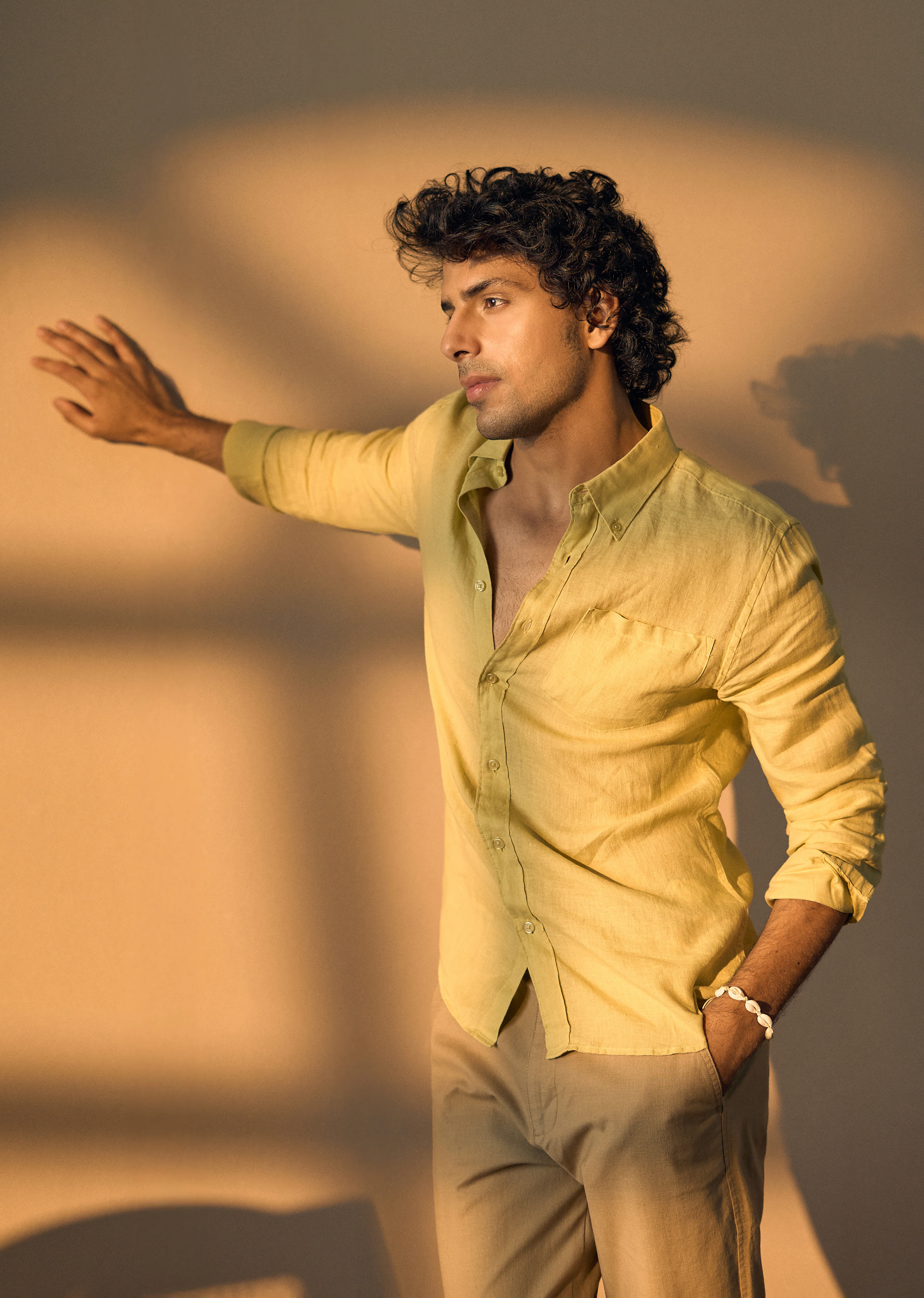 100% Pure Light Lemon Yellow Linen Shirt - Image 2