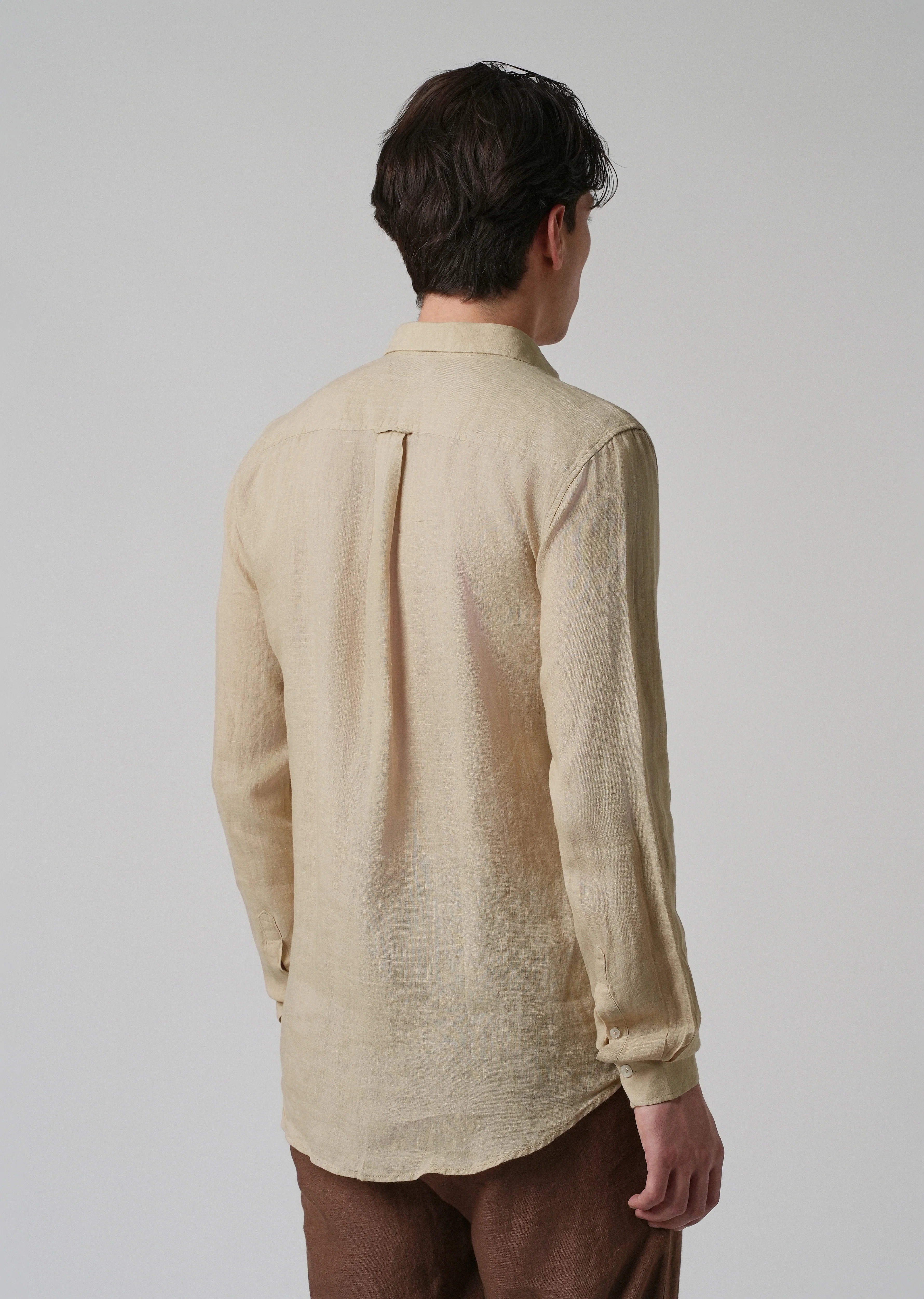 100% Pure Oak Beige Linen Shirt - Image 2