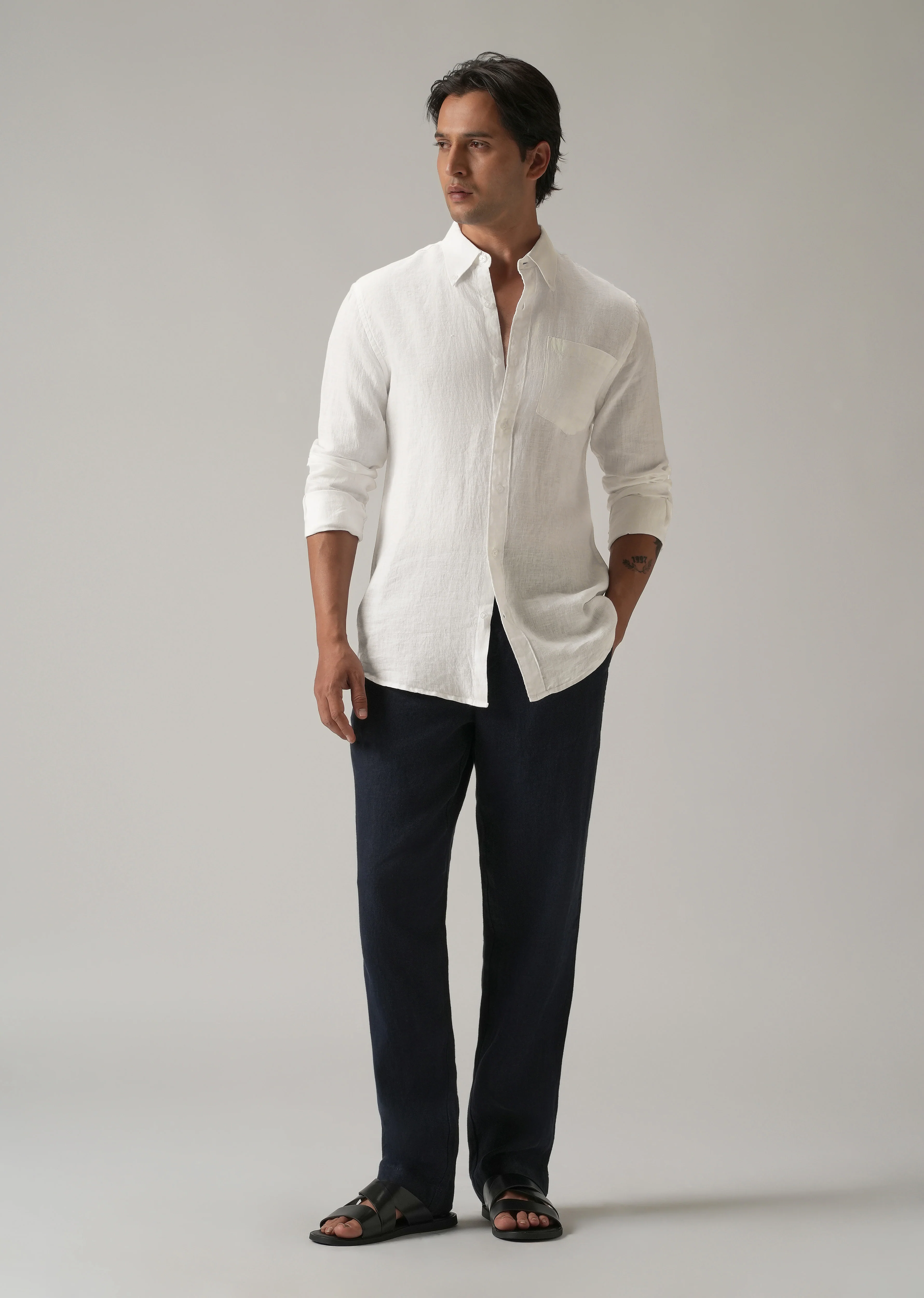 100% Pure White Linen Shirt - Image 7
