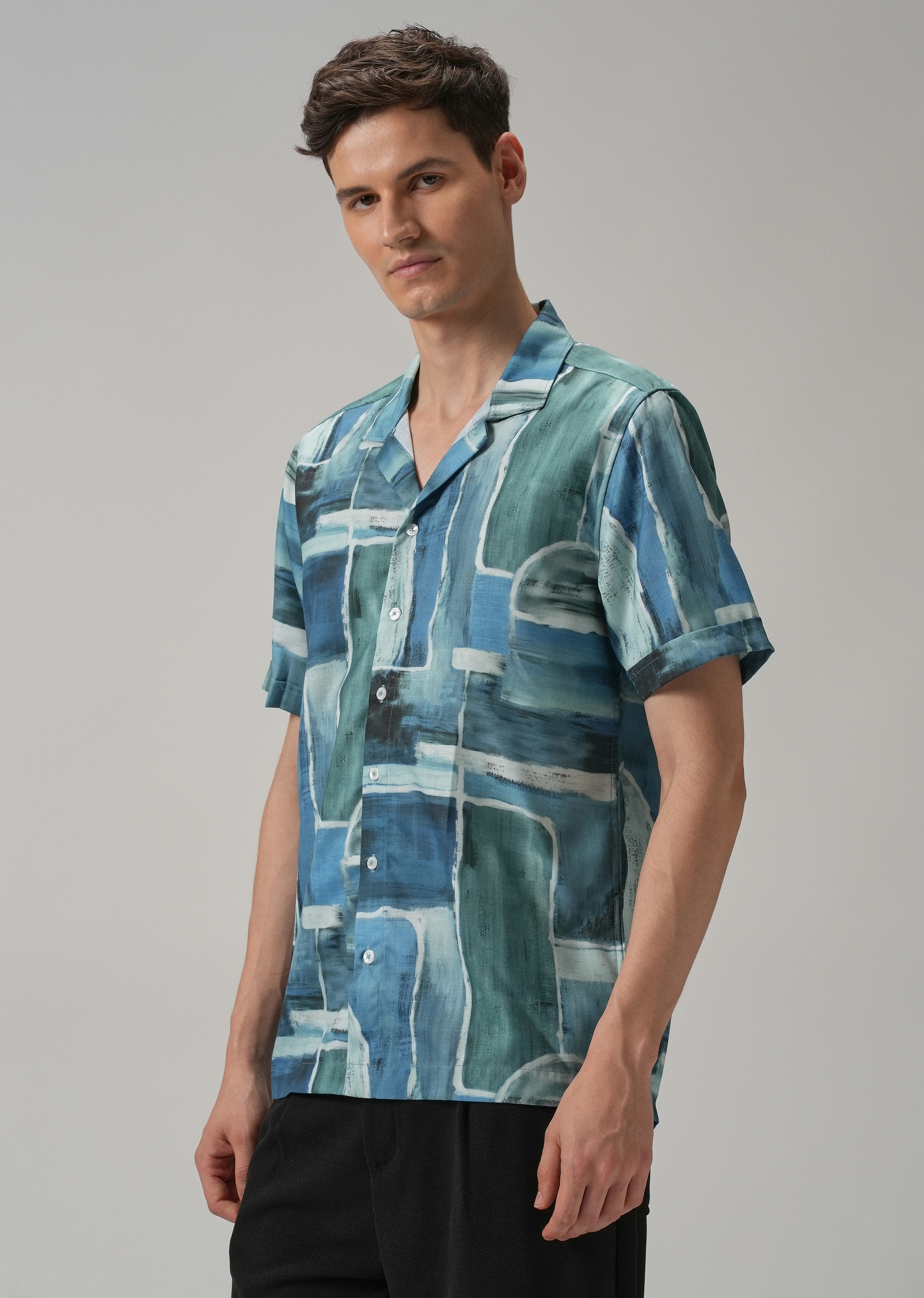 Abstract Art Half Sleeve Shirt - Image 4