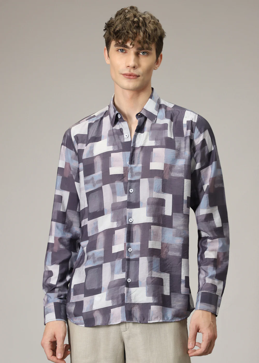 Abstract Block Print Shirt - Image 3