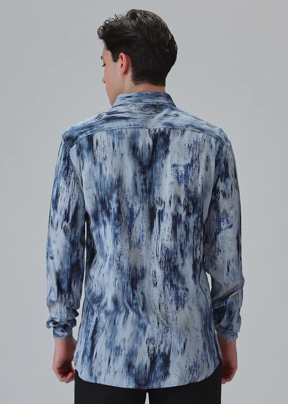 Abstract Blue Printed Shirt - Image 2
