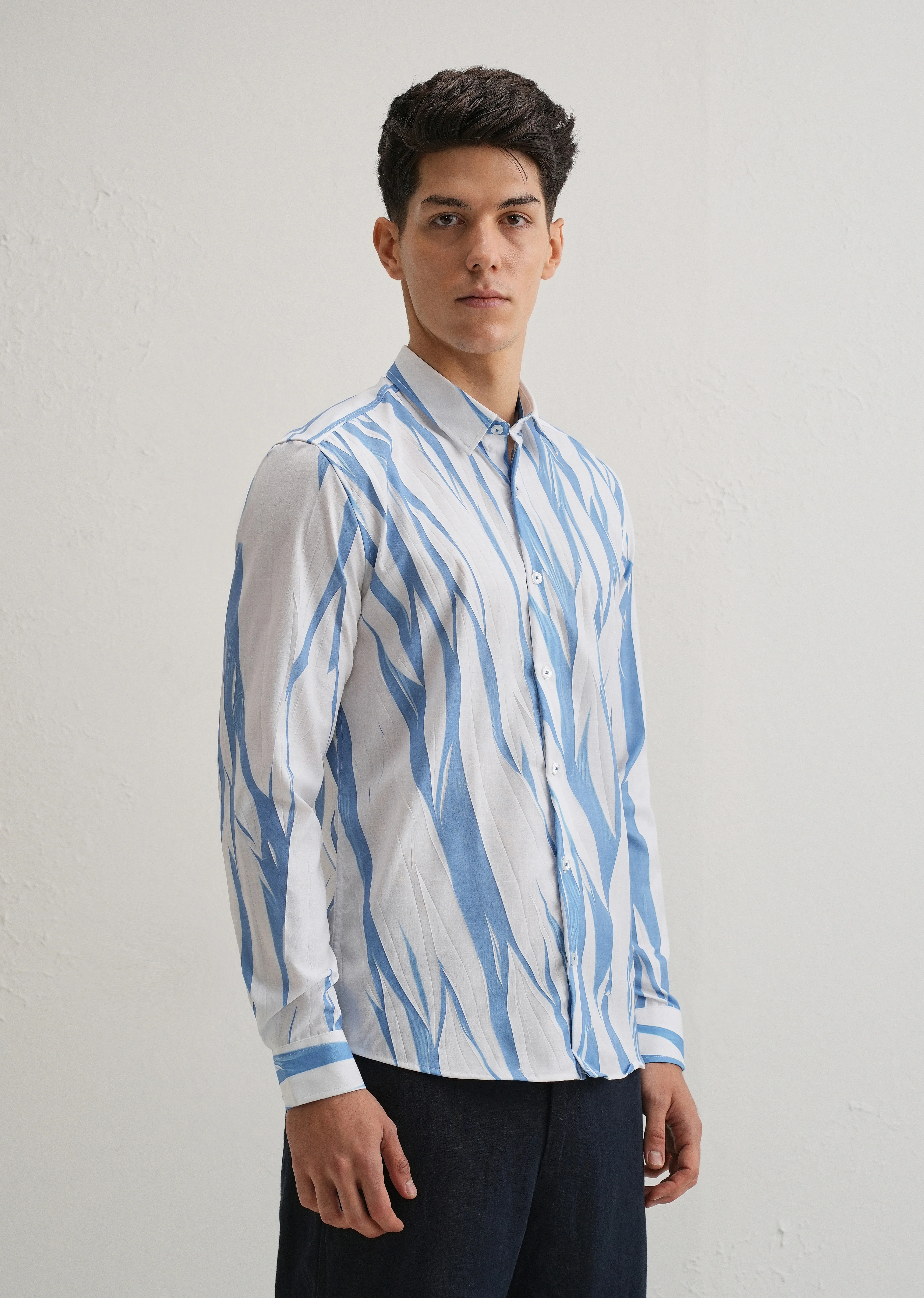 Abstract Blue Shirt - Image 4
