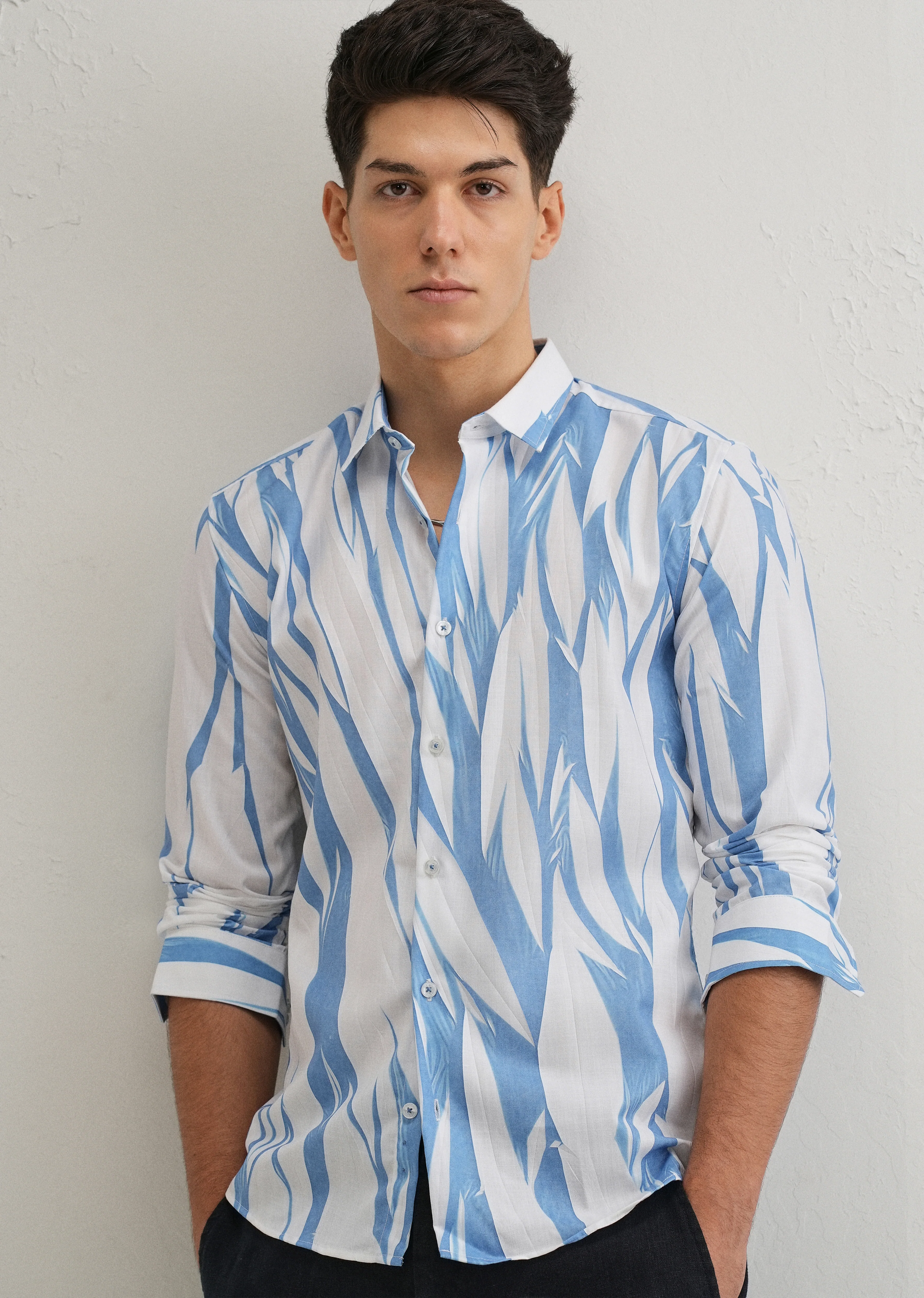 Abstract Blue Shirt - Image 7