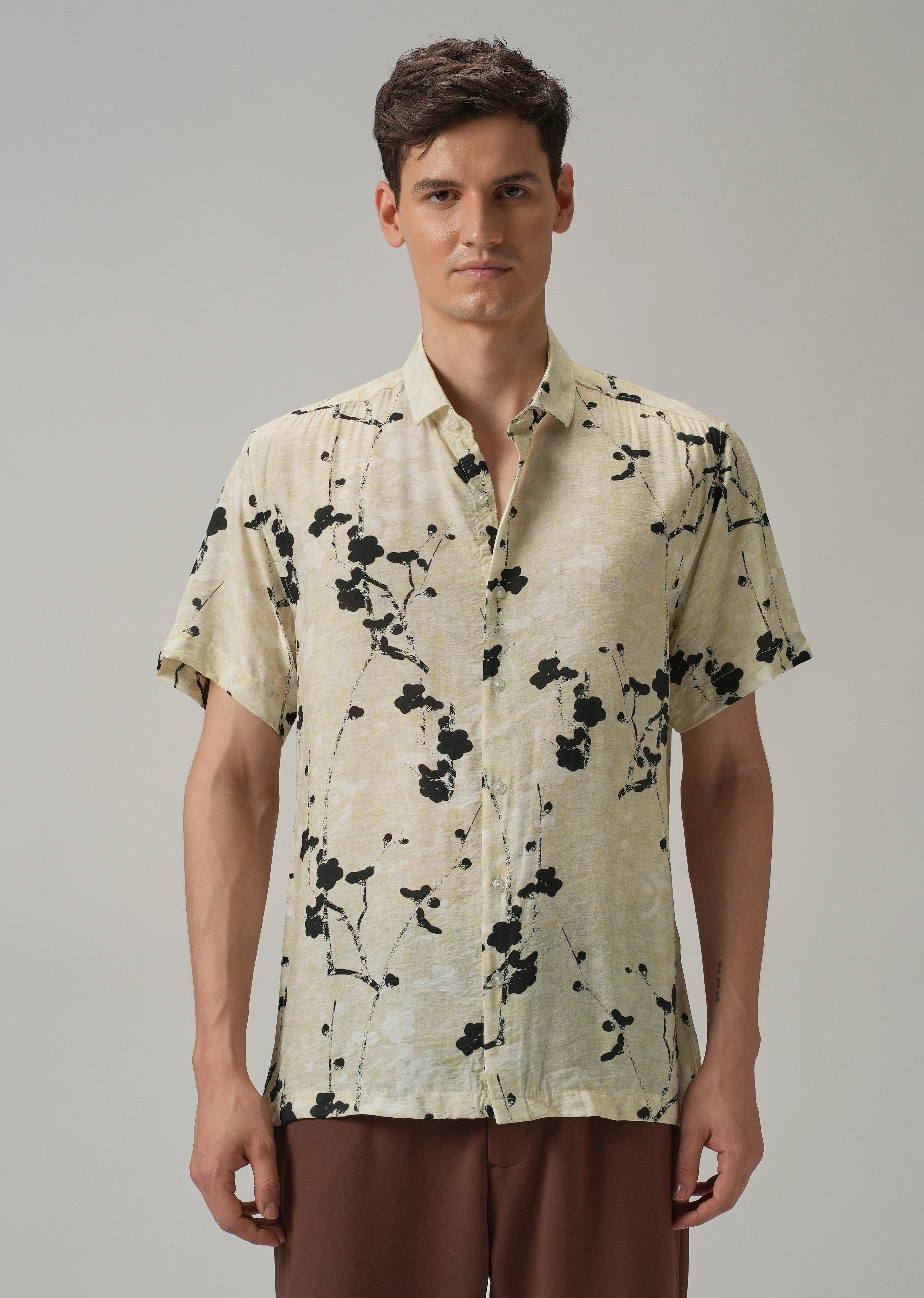 Abstract Flora Printed Shirt - Image 3