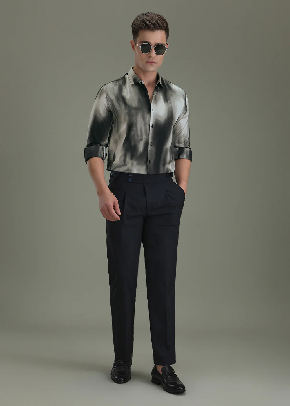 Abstract Grey Printed Shirt - Image 6