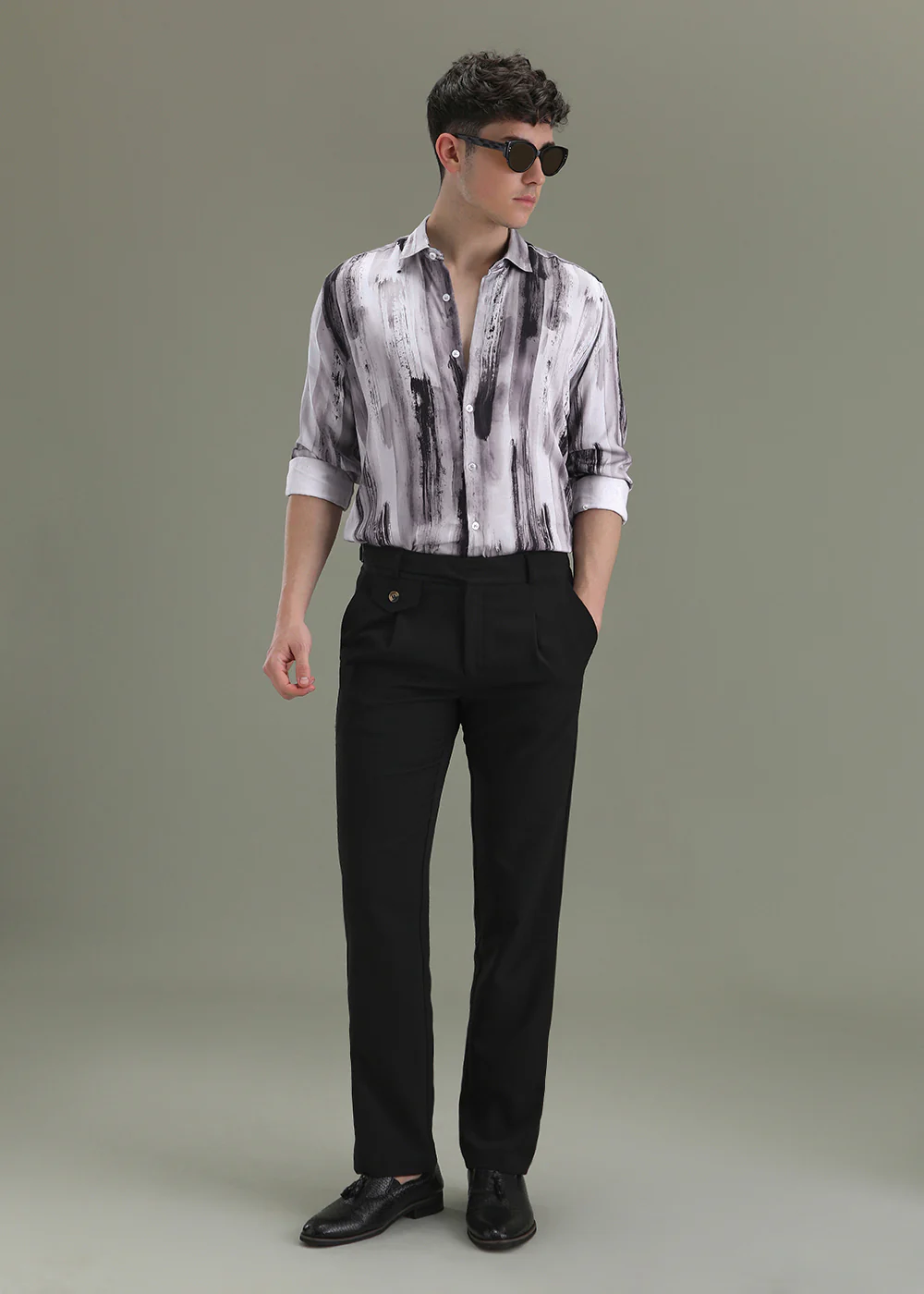 Abstract Lavender Printed Shirt - Image 6
