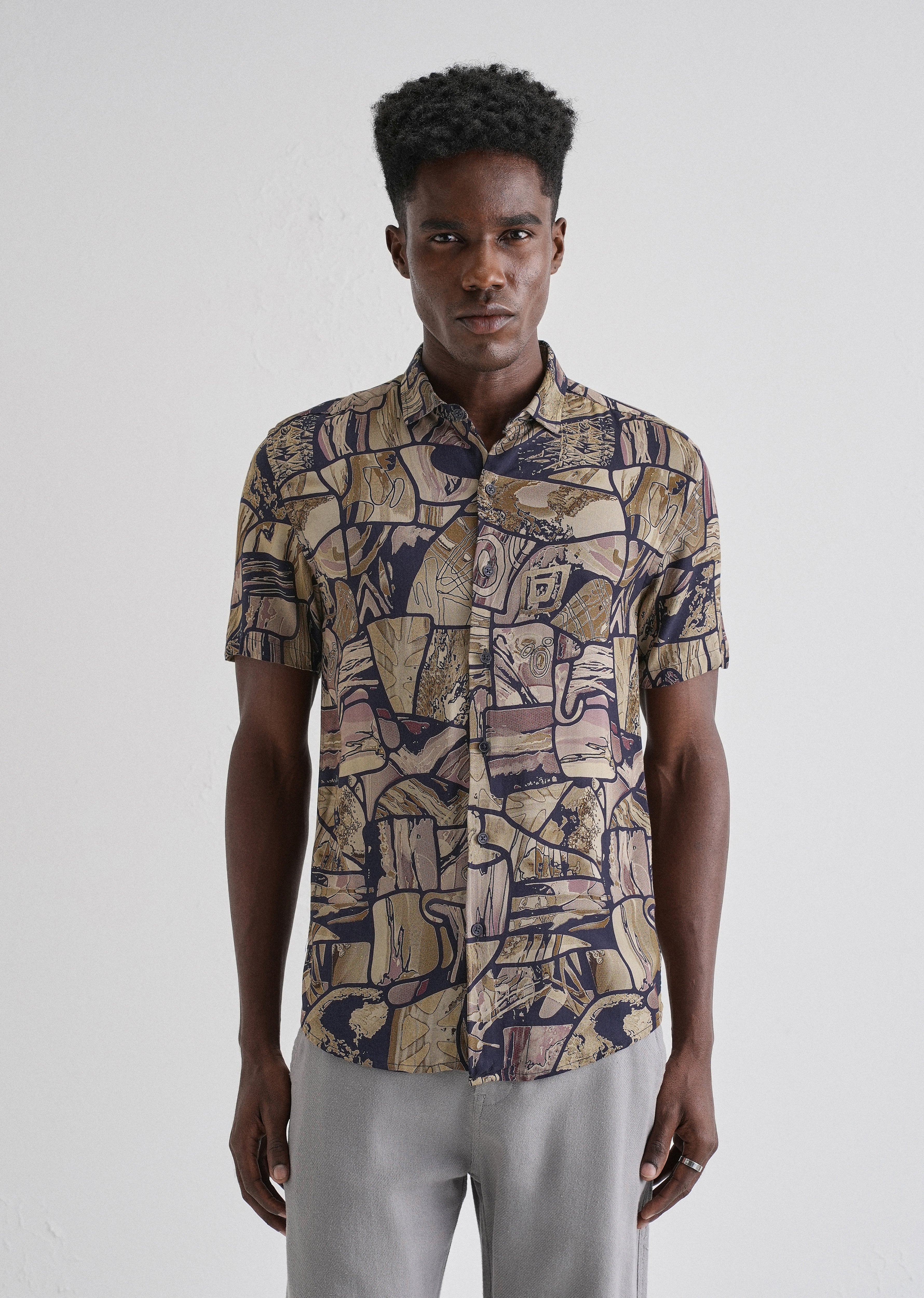Abstract Mosaic Feather shirt - Image 3