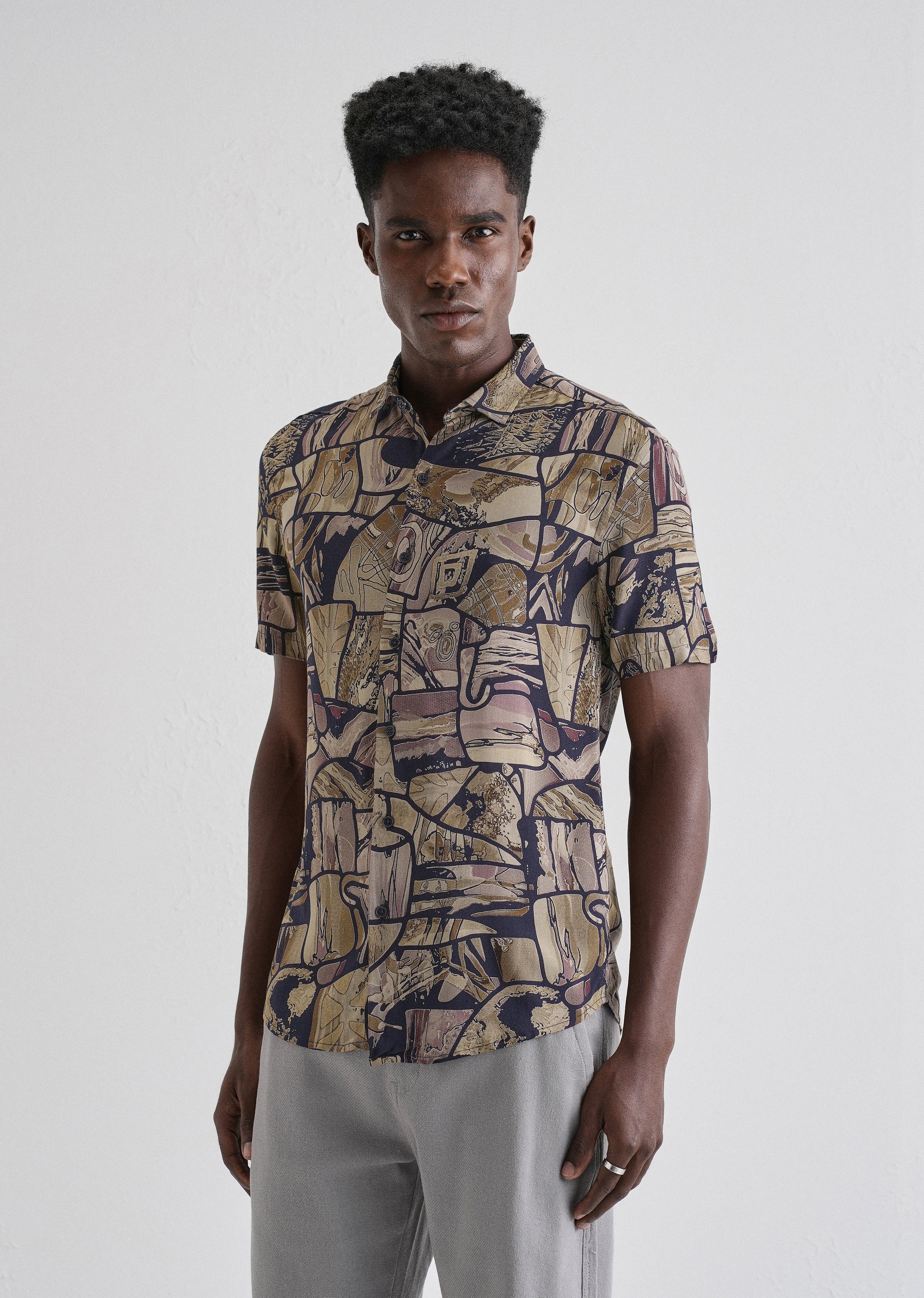 Abstract Mosaic Feather shirt - Image 4