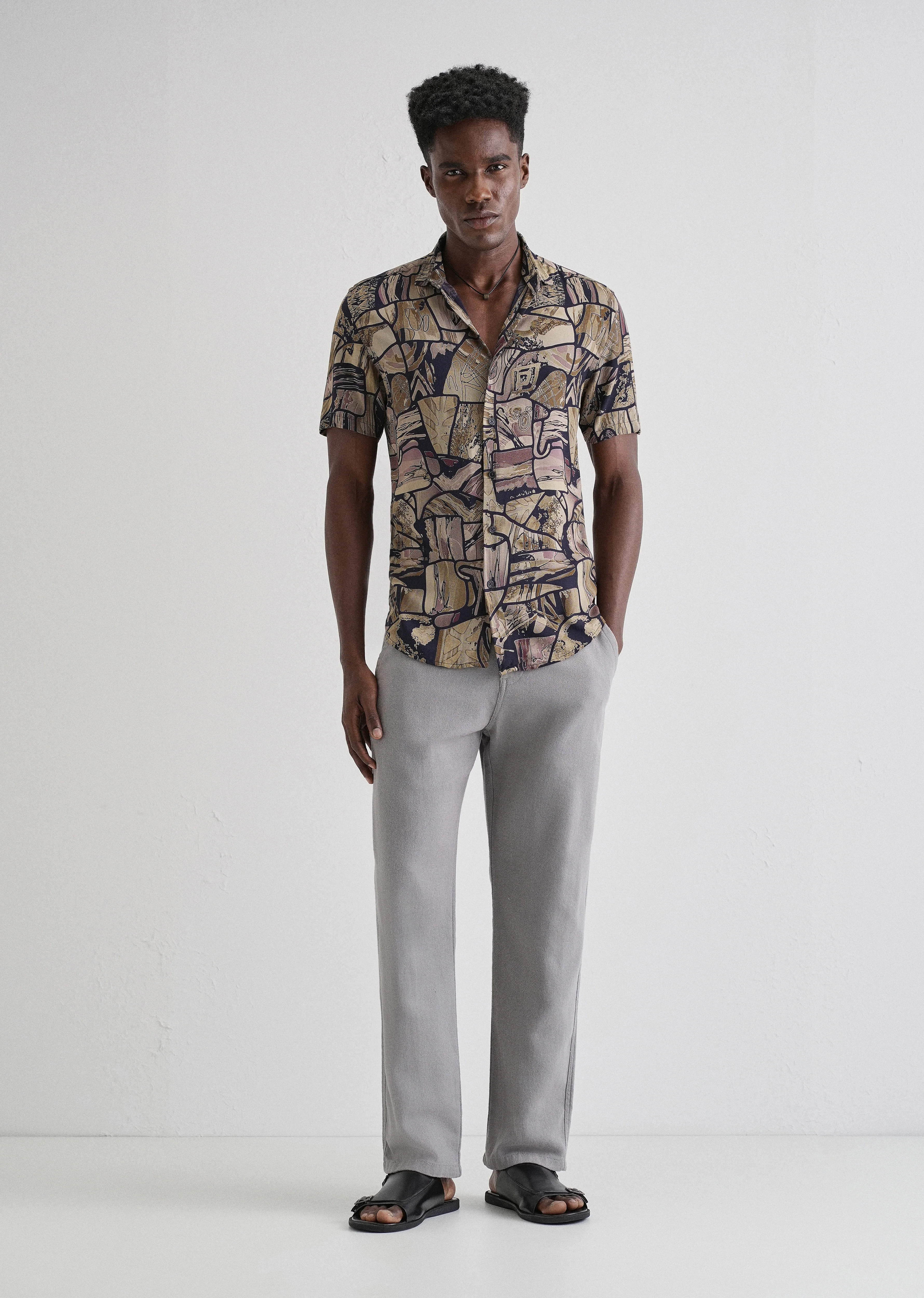 Abstract Mosaic Feather shirt - Image 6