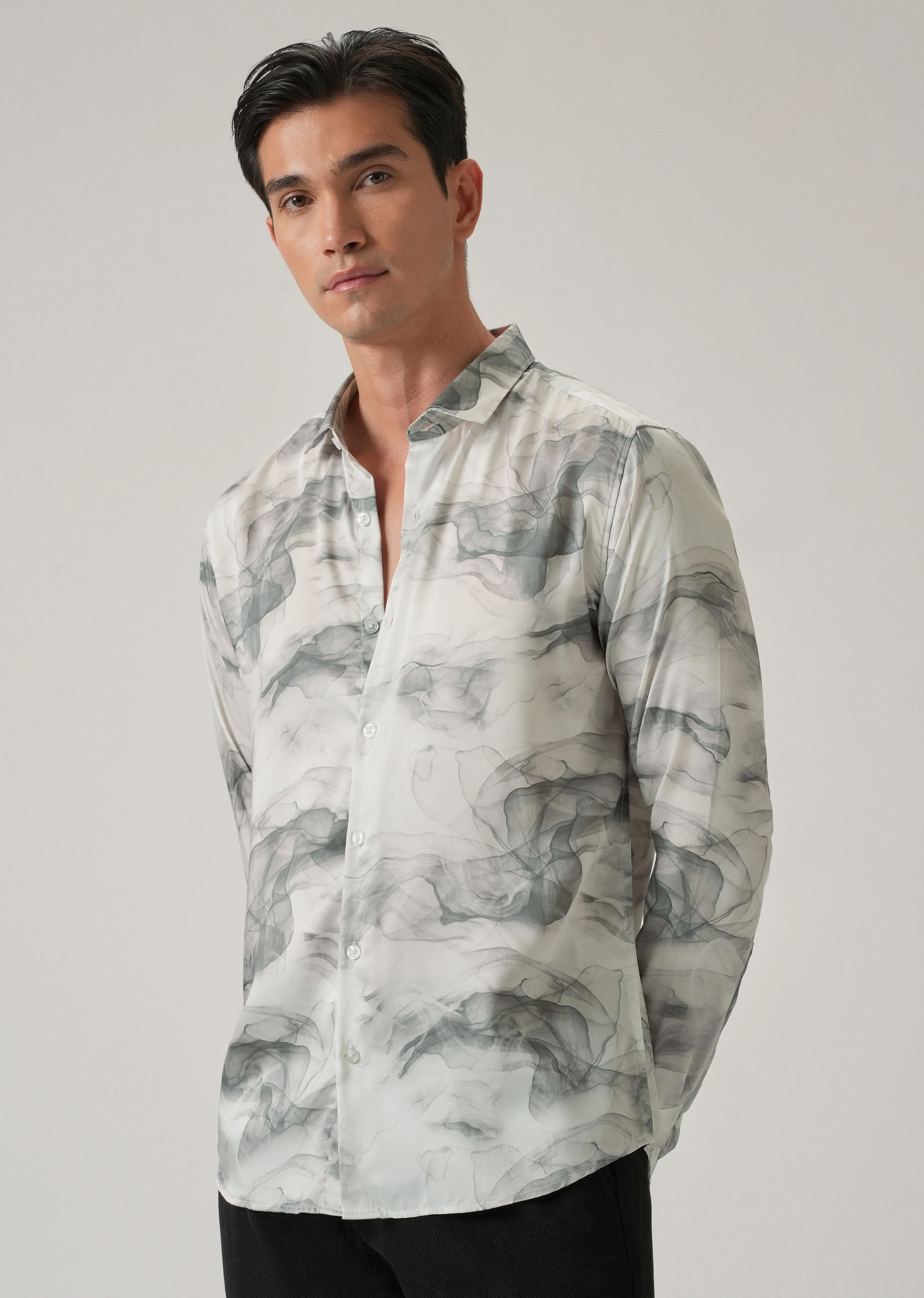 Abstract Smoke Print Shirt - Image 4