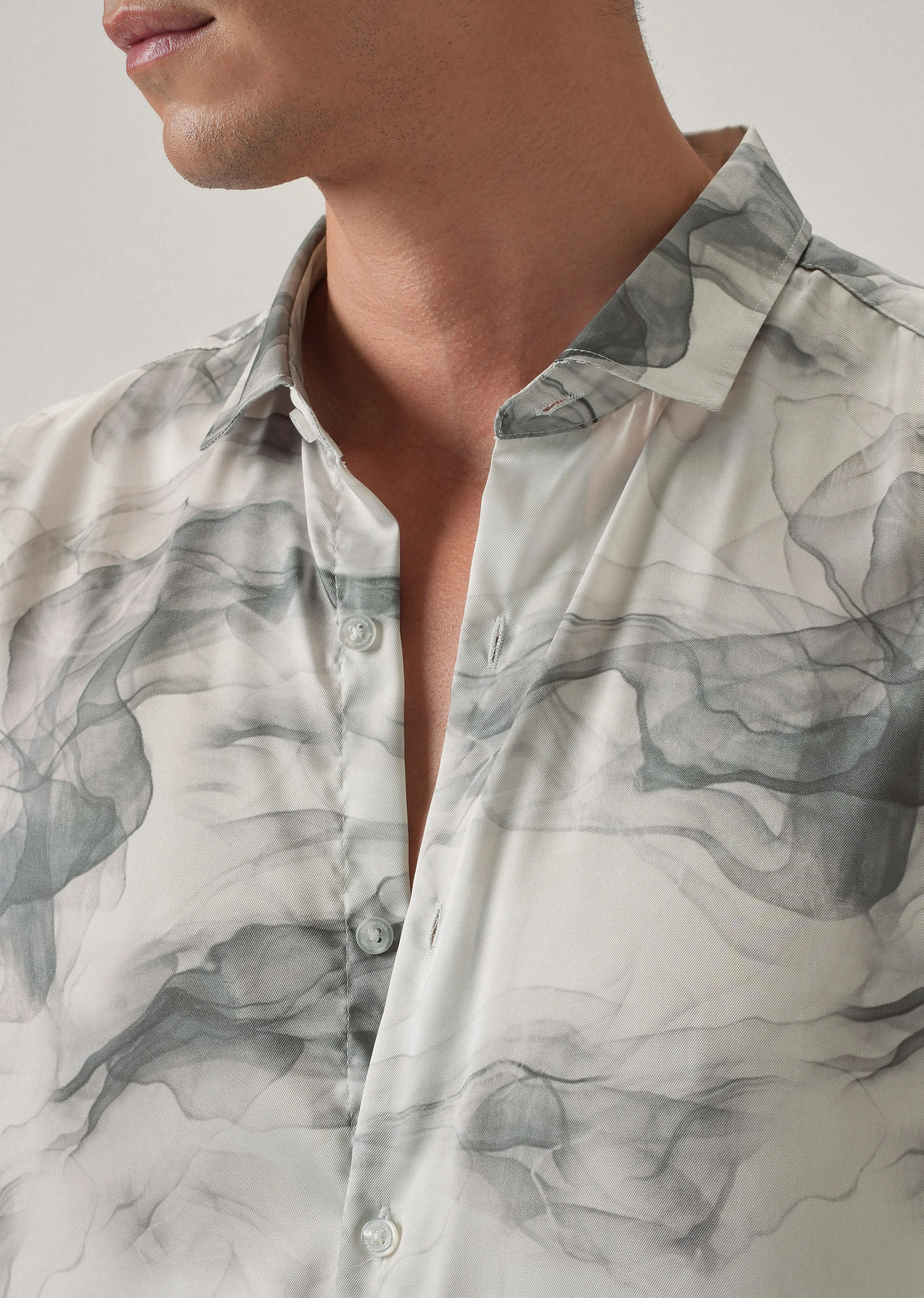 Abstract Smoke Print Shirt - Image 5