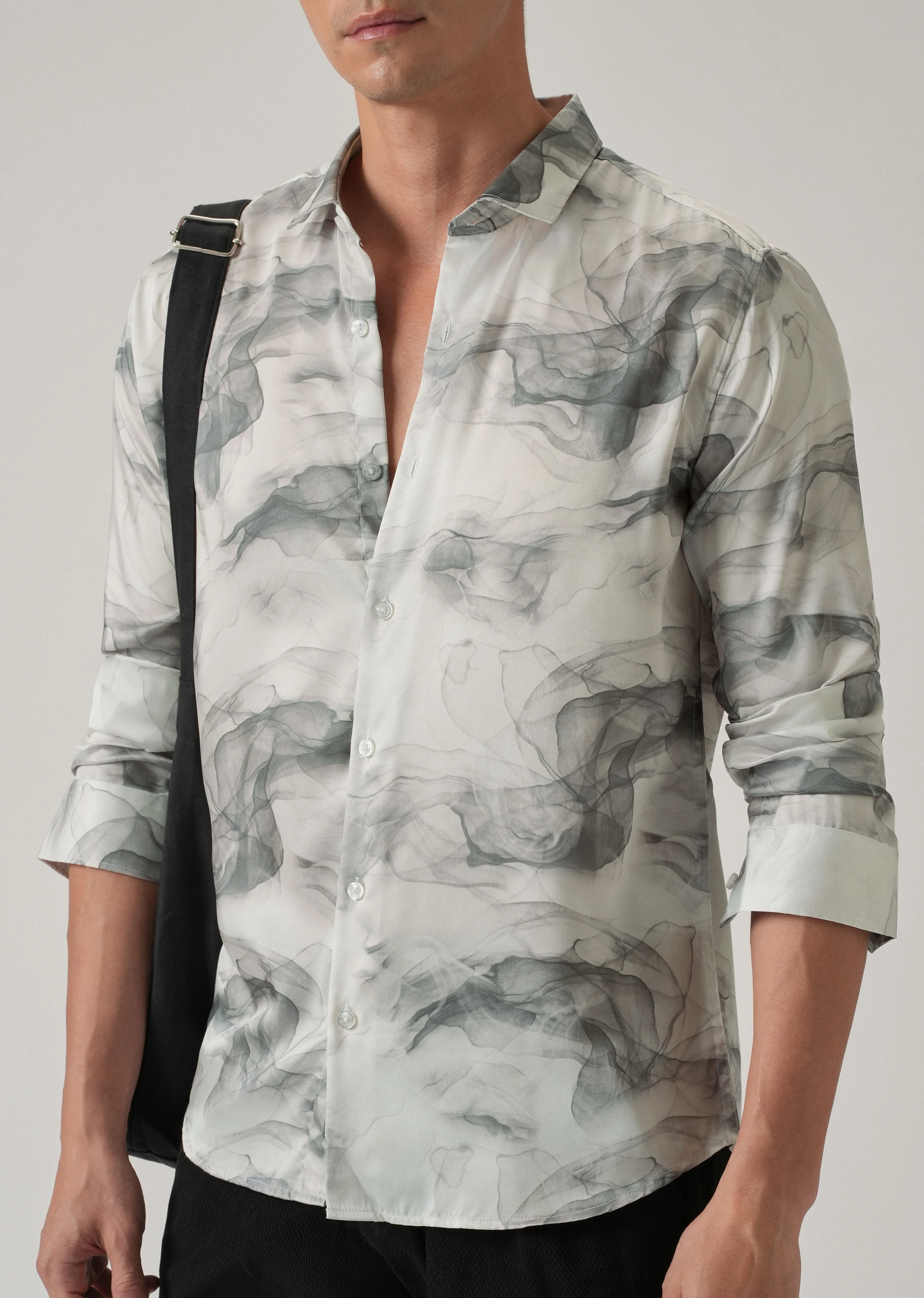Abstract Smoke Print Shirt - Image 7