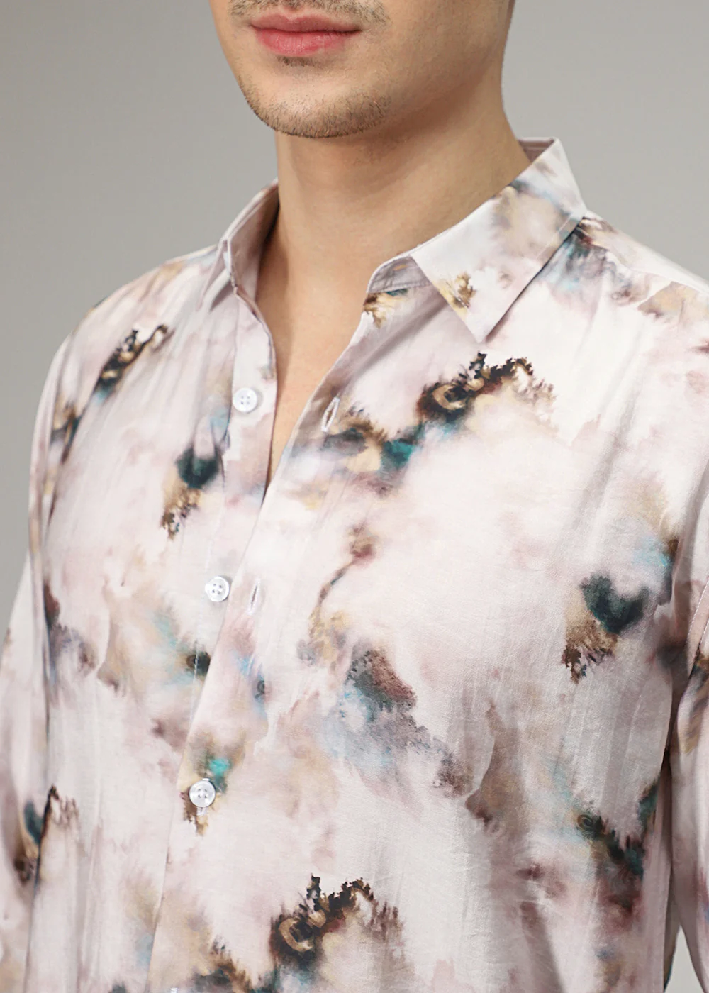 Abstract Wash Print Shirt - Image 2