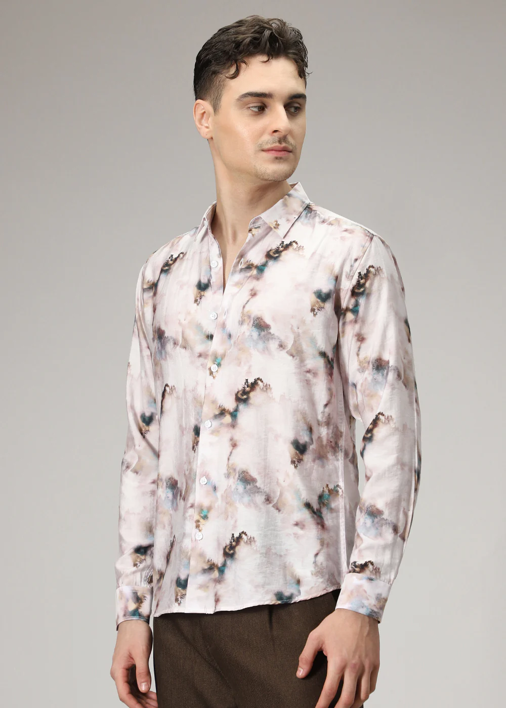 Abstract Wash Print Shirt - Image 5