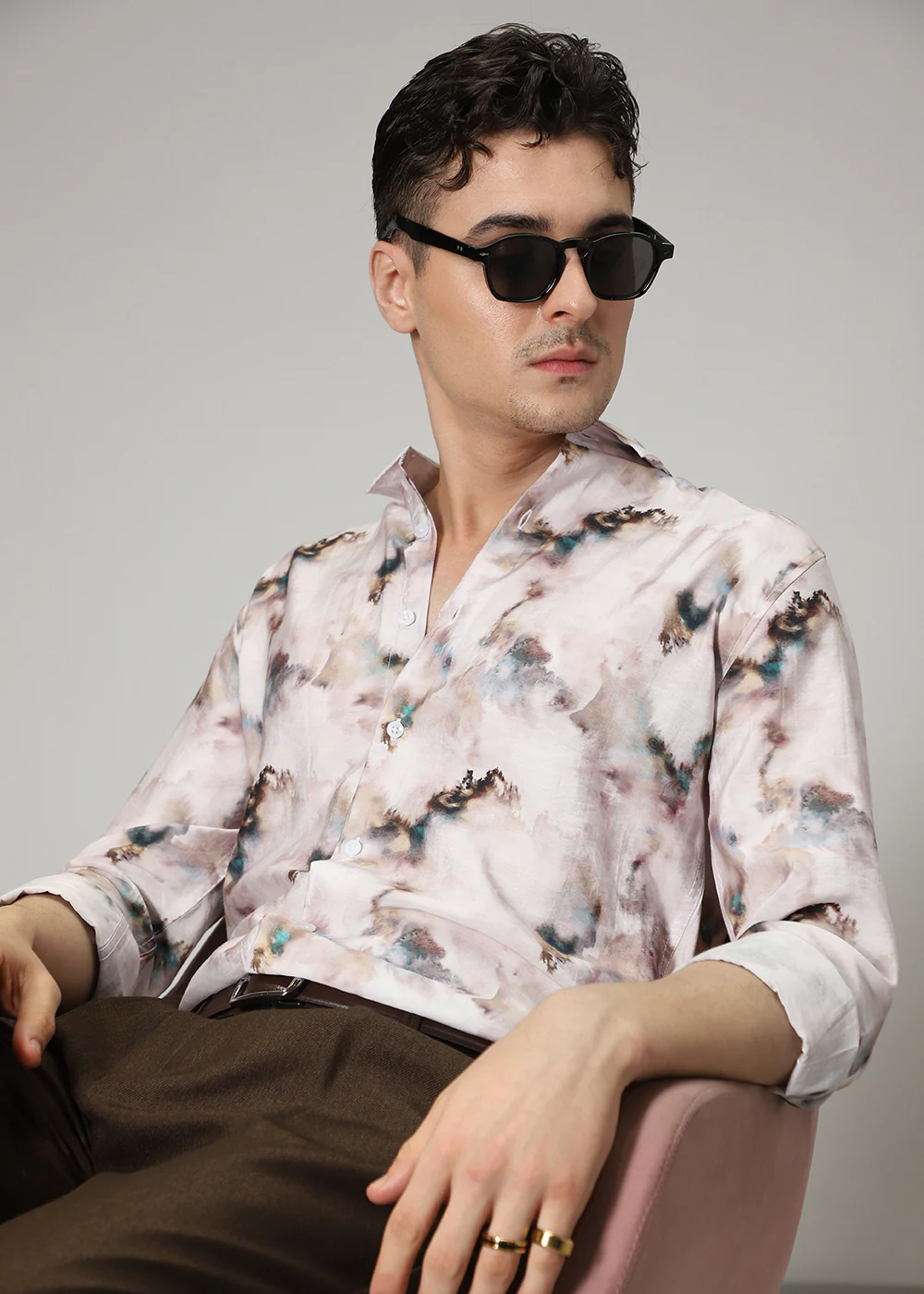 Abstract Wash Print Shirt - Image 6