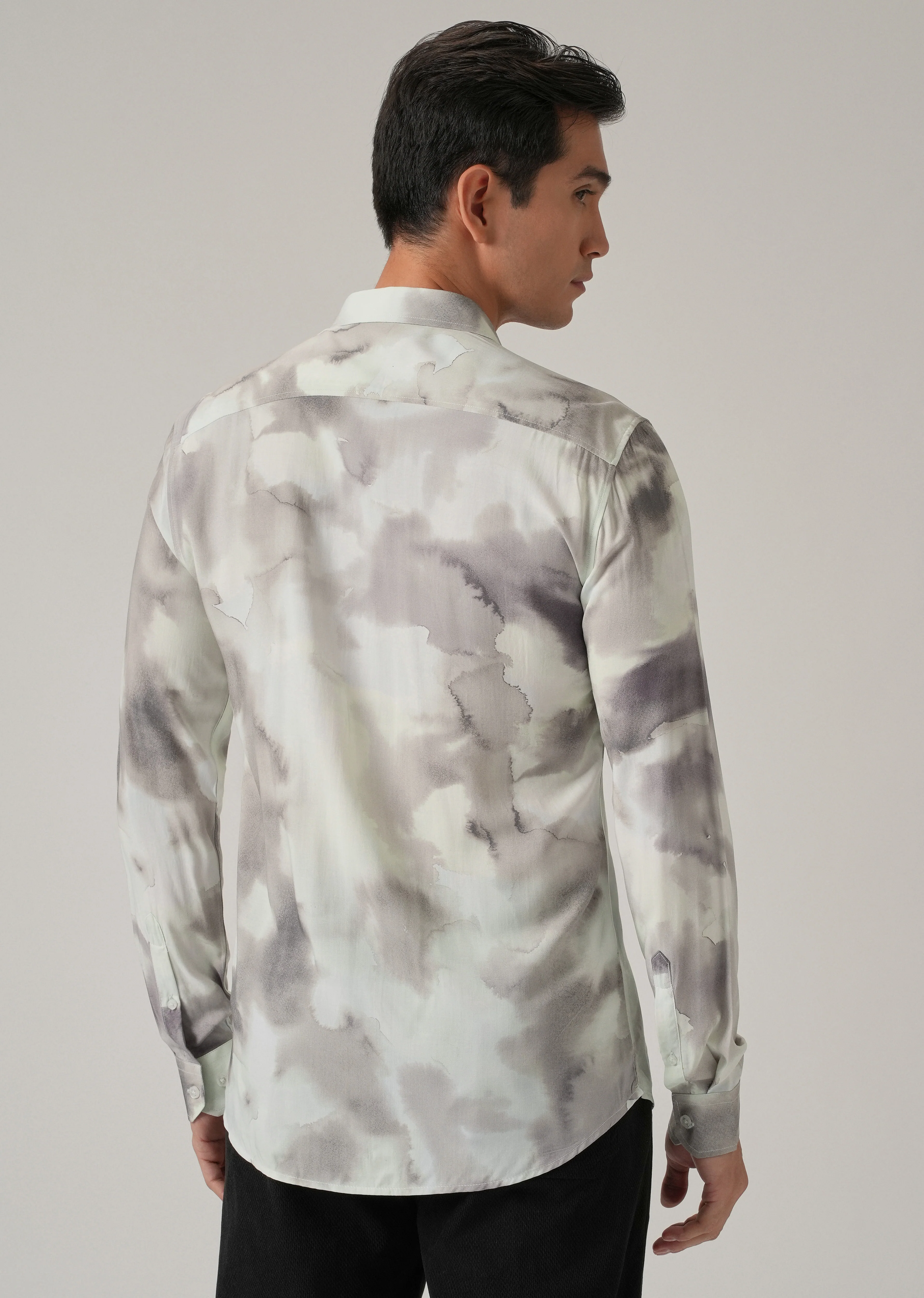 Abstract Water Wash Print Shirt - Image 2