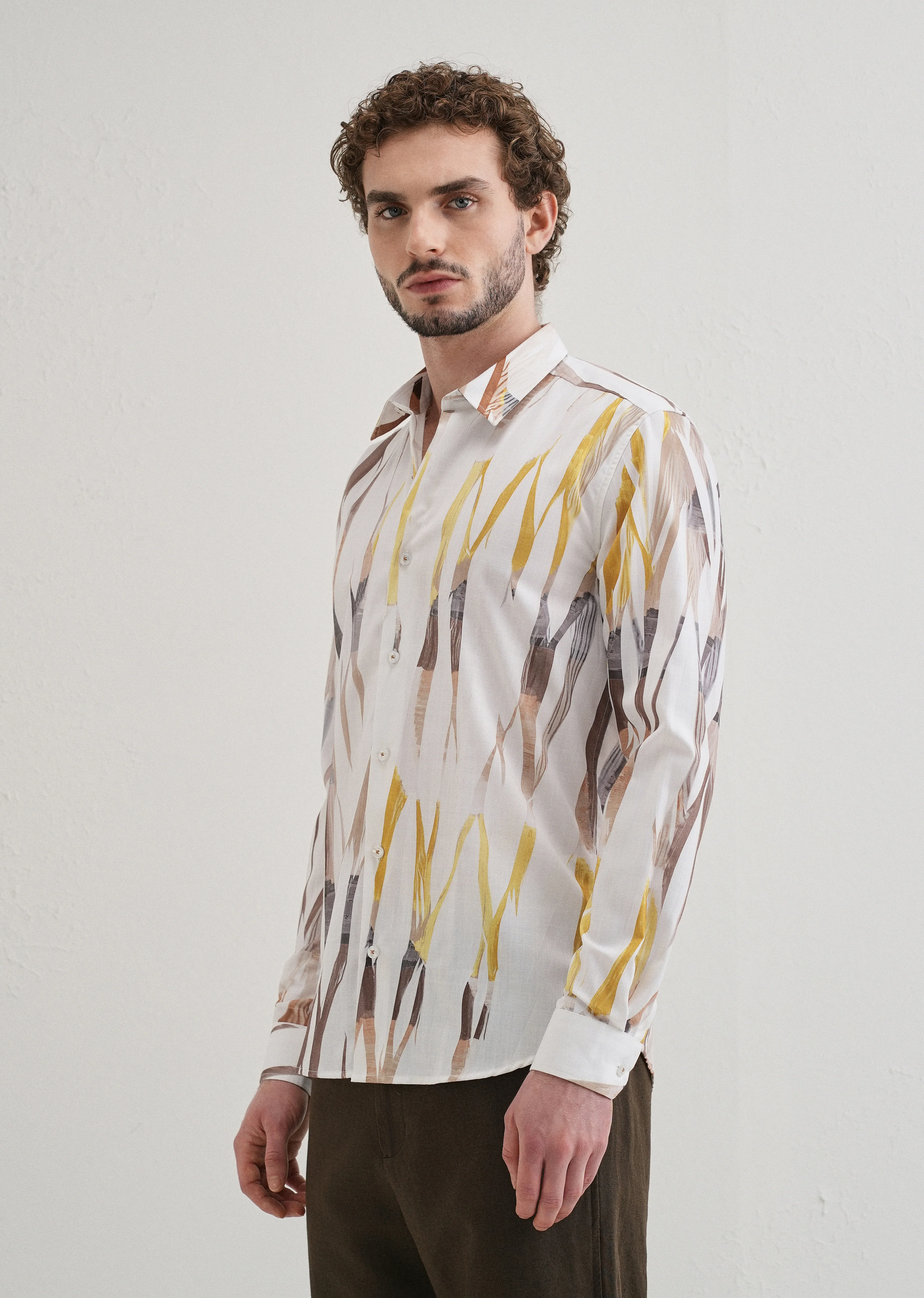 Abstract Yellow Multicoloured Shirt - Image 4