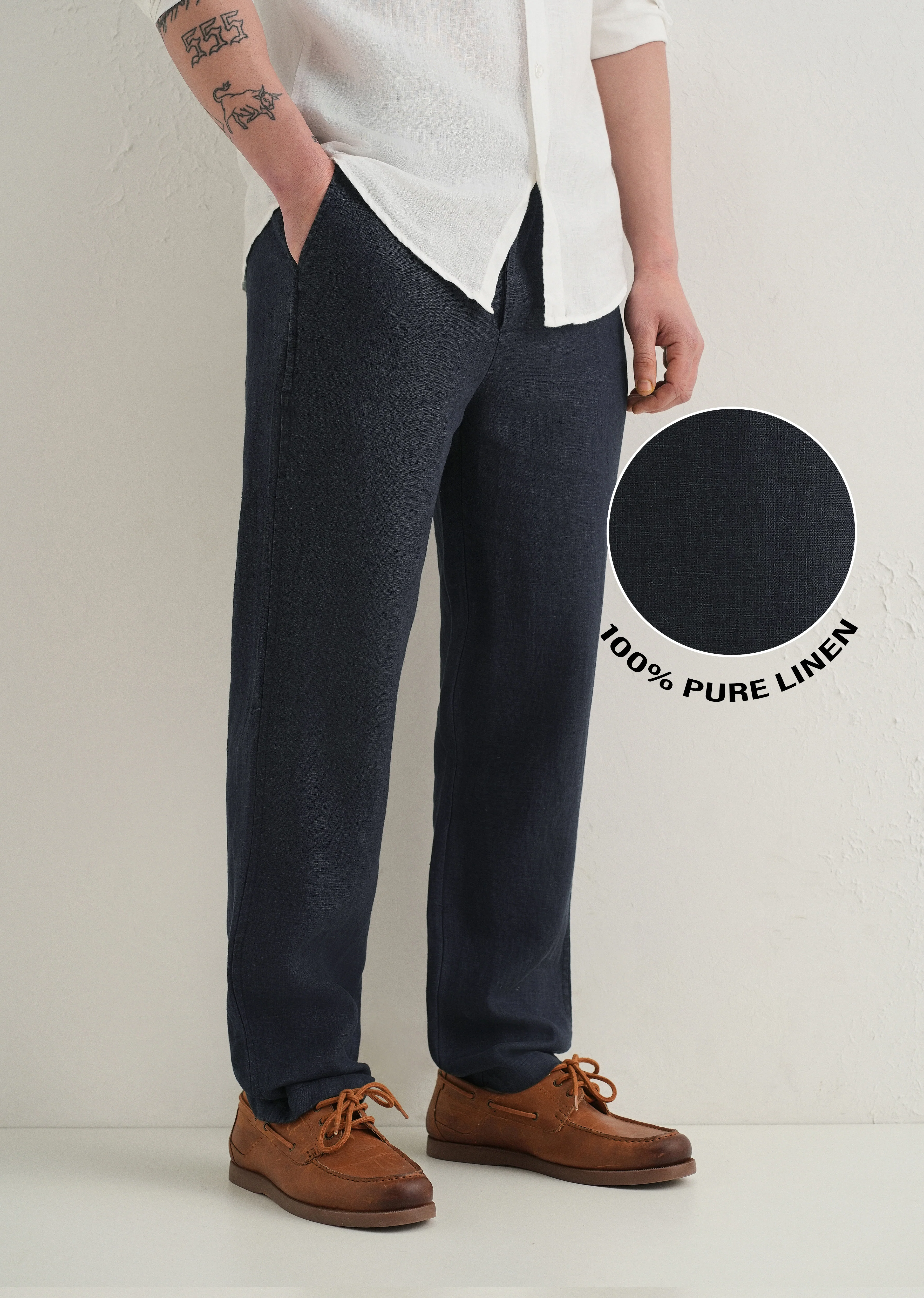 Admiral Blue Linen Pant - Image 7