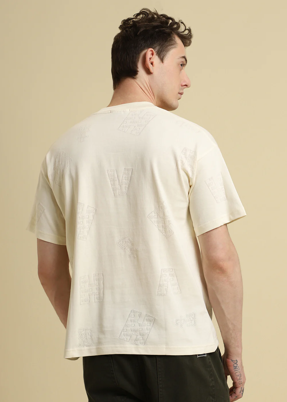 Alpha Cream Oversized T-shirt - Image 4