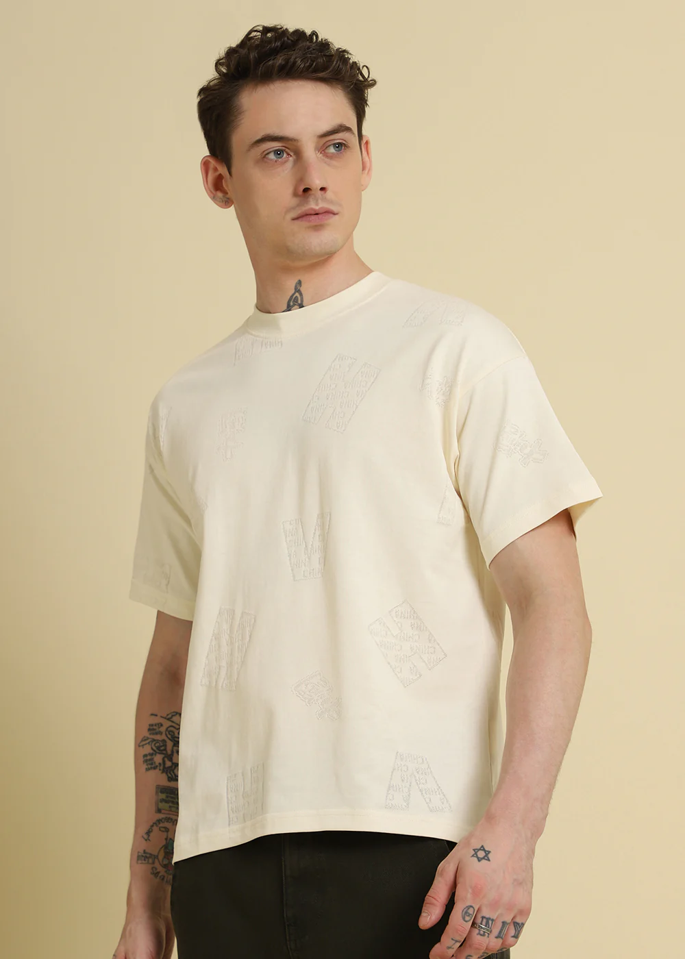 Alpha Cream Oversized T-shirt - Image 5