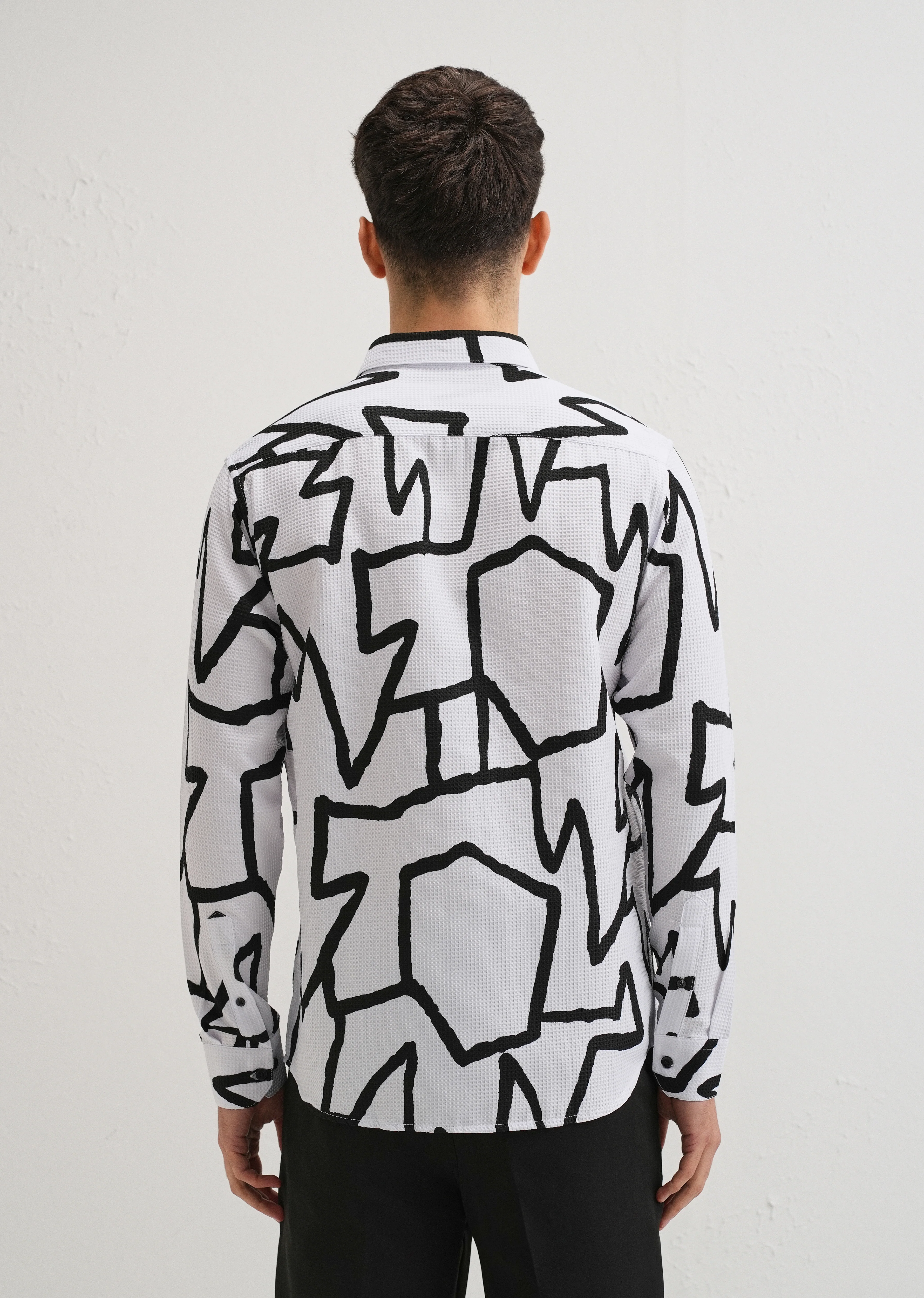 Angular Waffle Dobby White Shirt - Image 2